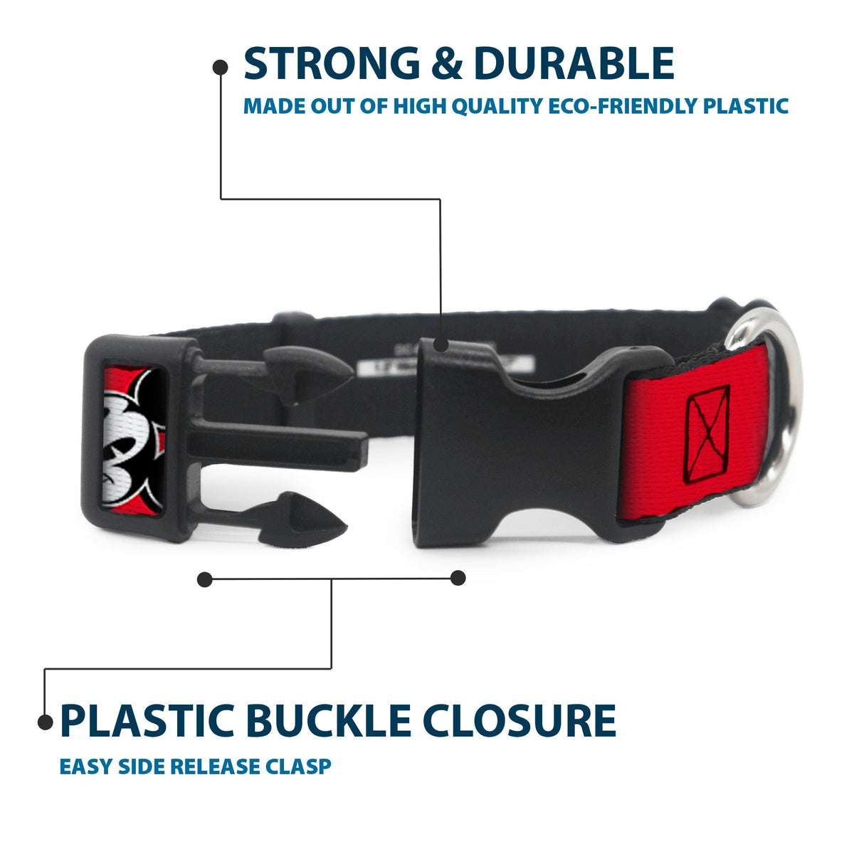 Plastic Clip Collar - Mickey Mouse Expressions Red/Black/White