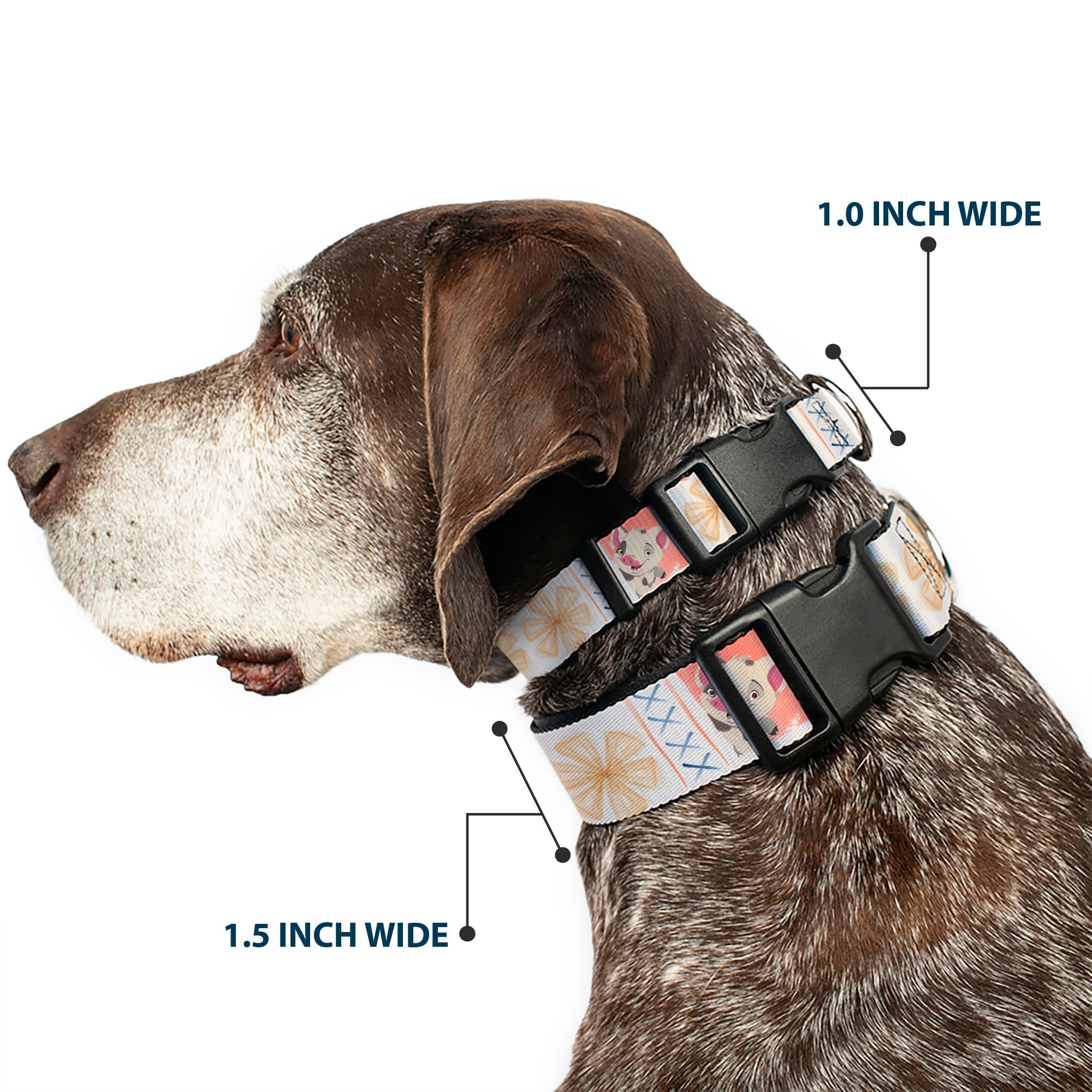 Plastic Clip Collar - Moana Pua and Hei Hei Pose Blocks White/Multi Color