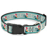 Plastic Clip Collar - Moana Hei Hei the Rooster Pose and Icon Blocks White/Light Green