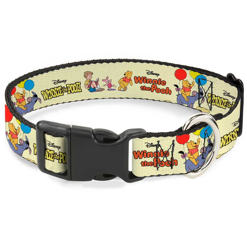Plastic Clip Collar - WINNIE THE POOH and Friends Poses and Title Logos Light Yellow