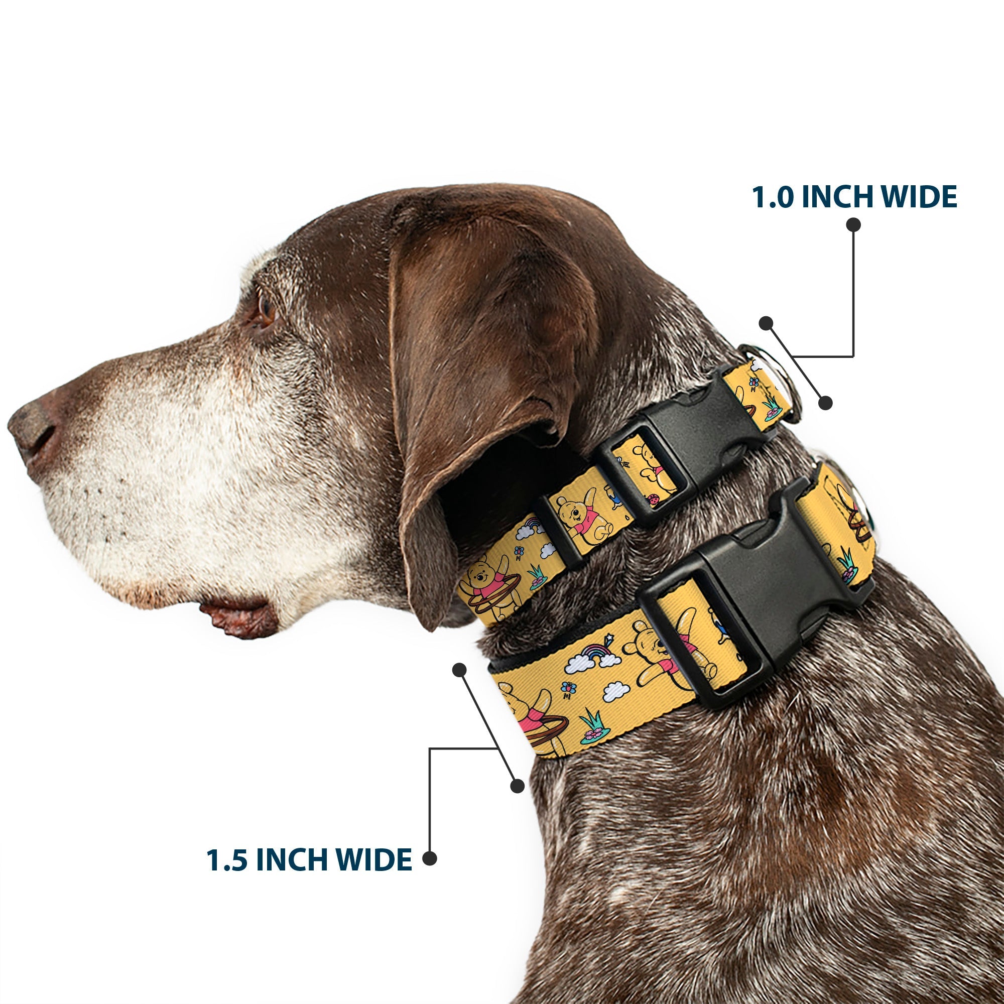 Plastic Clip Collar - Winnie the Pooh Happy Poses Golden Yellow