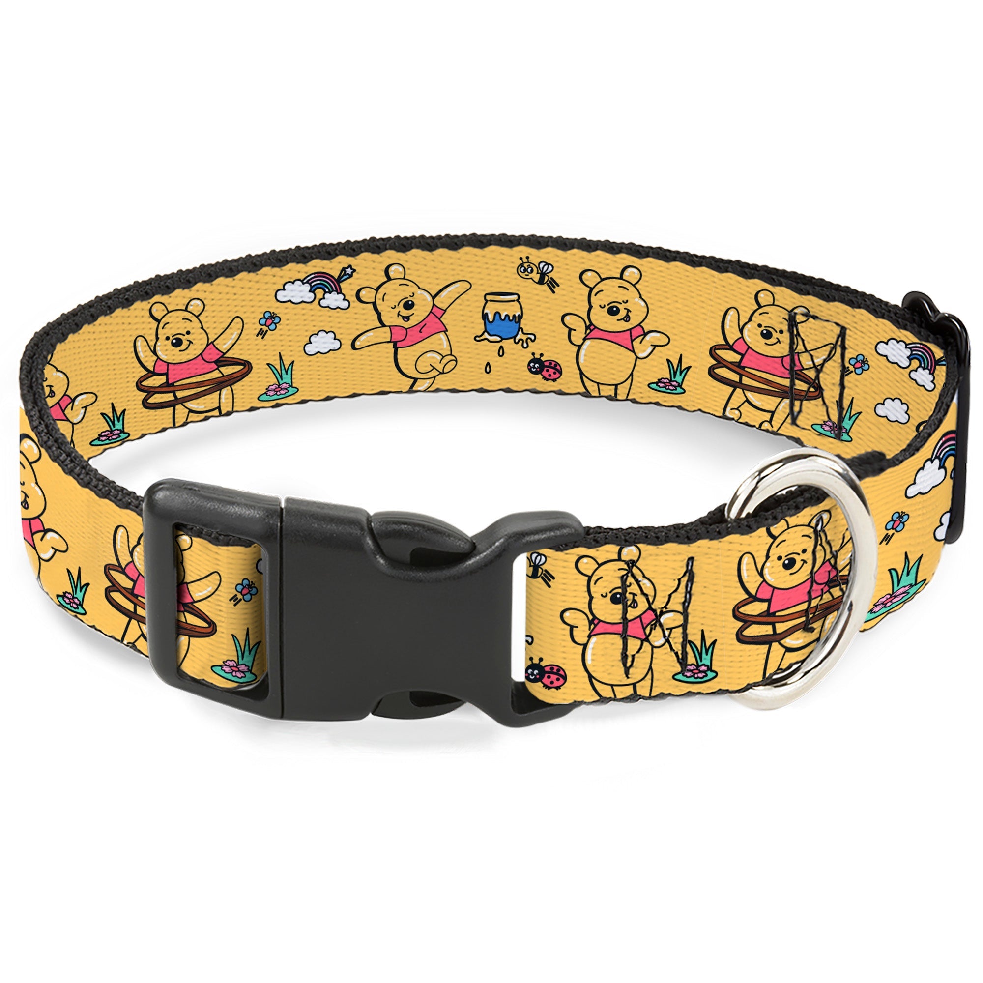 Plastic Clip Collar - Winnie the Pooh Happy Poses Golden Yellow