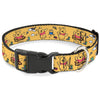 Plastic Clip Collar - Winnie the Pooh Happy Poses Golden Yellow