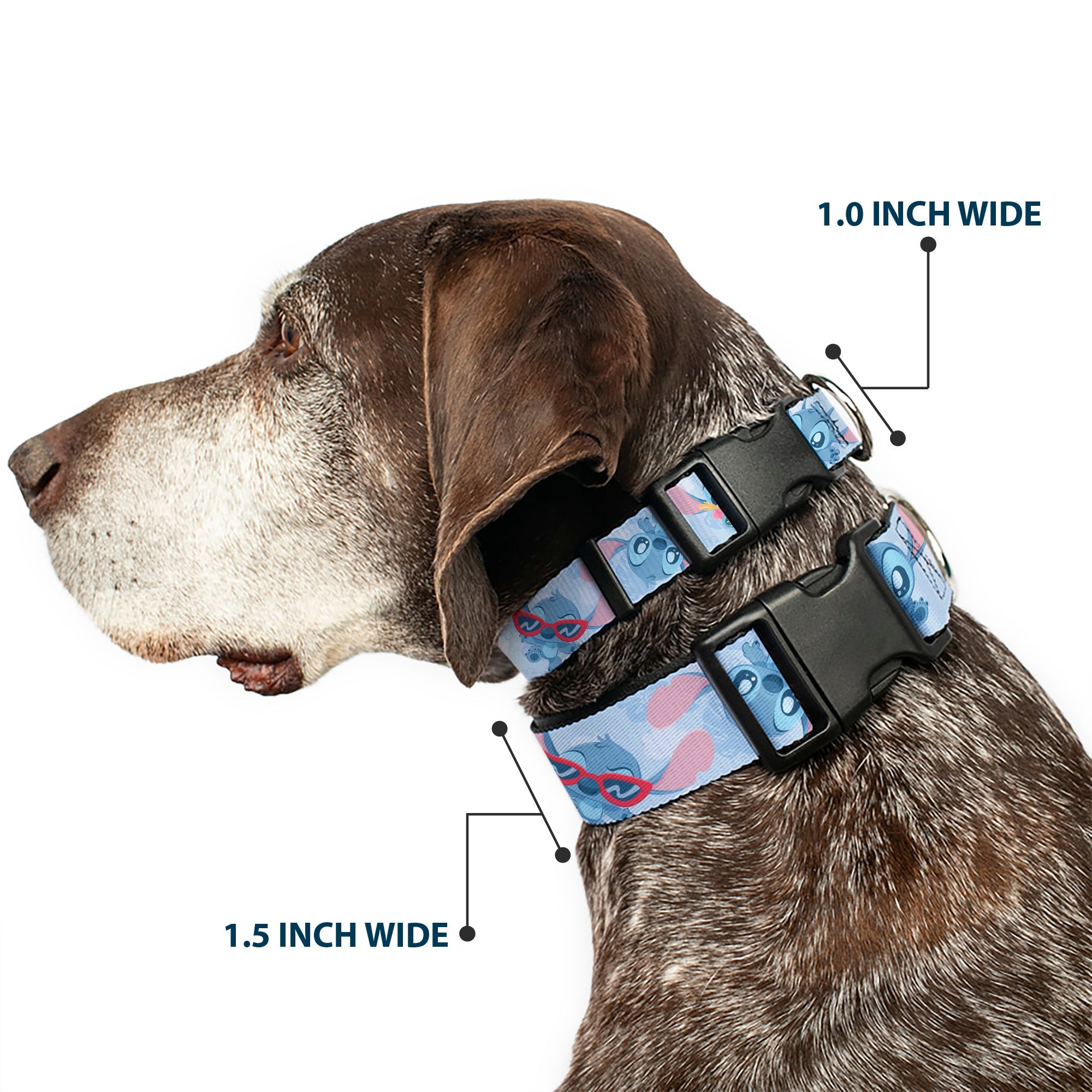 Plastic Clip Collar - Baby Stitch Poses Close-Up Baby Blue