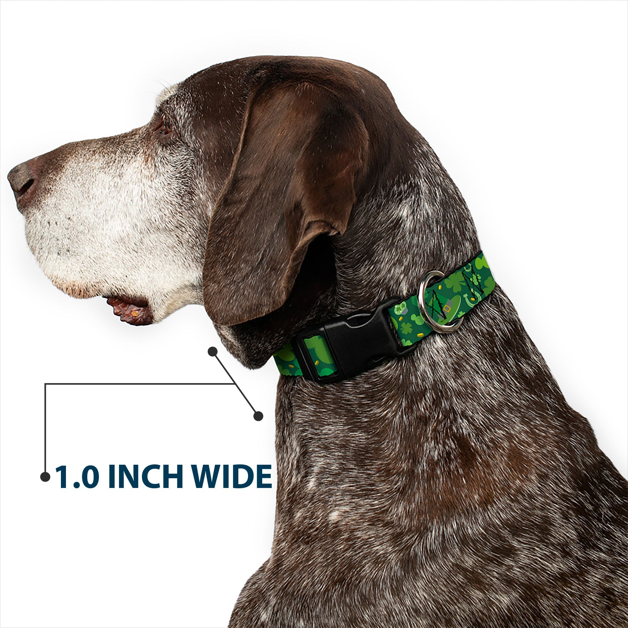 Plastic Clip Collar - St. Patricks Day Mickey Collage Greens