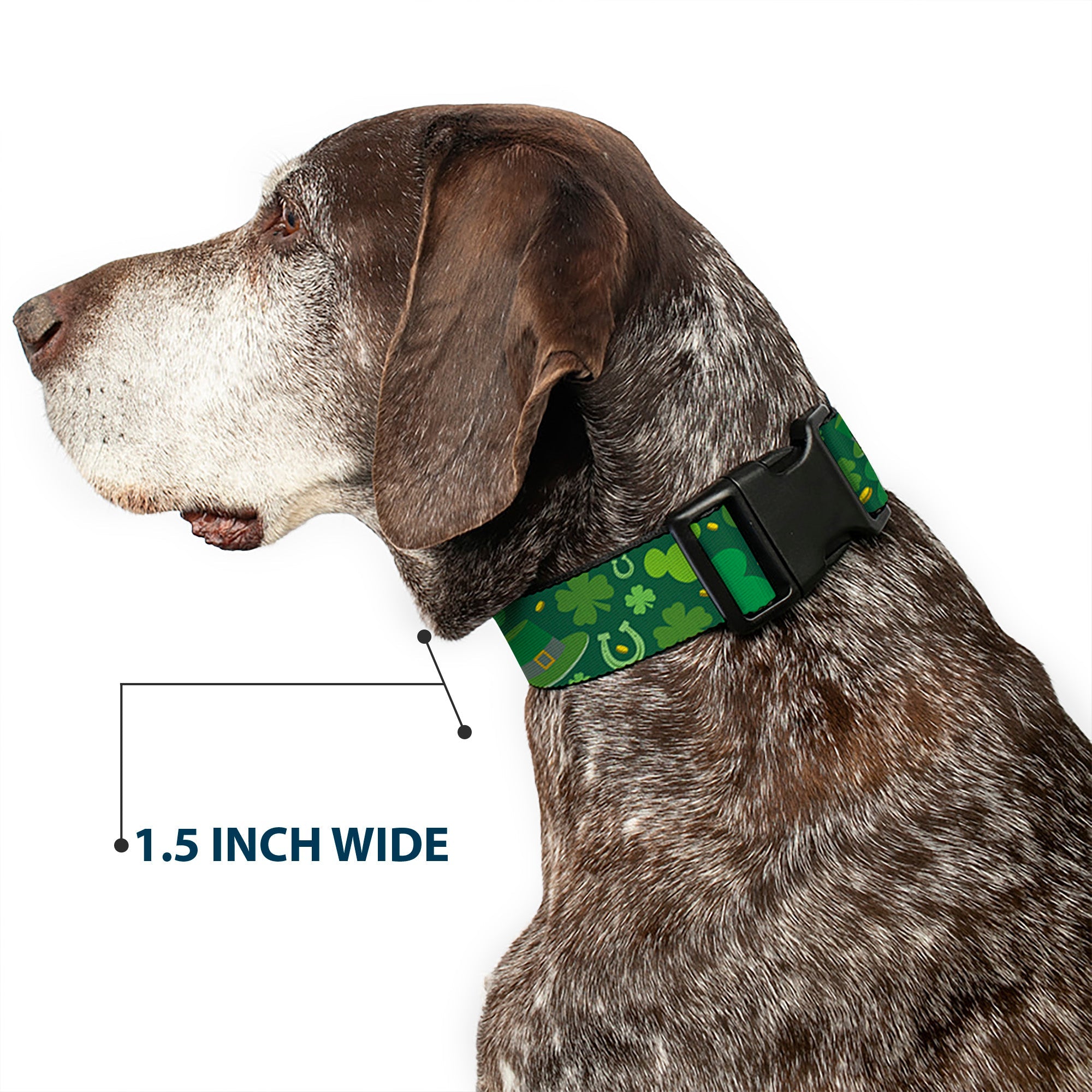 Plastic Clip Collar - St. Patricks Day Mickey Collage Greens