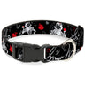Plastic Clip Collar - SNOW WHITE Apple Poses/Butterflies Black/Gray/Red