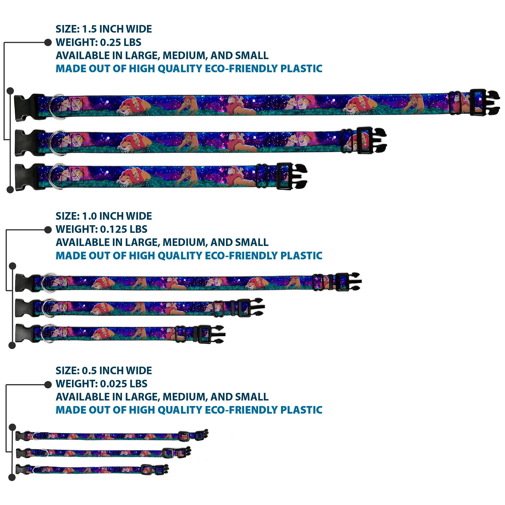 Plastic Clip Collar - Mufasa & Simba Night Poses