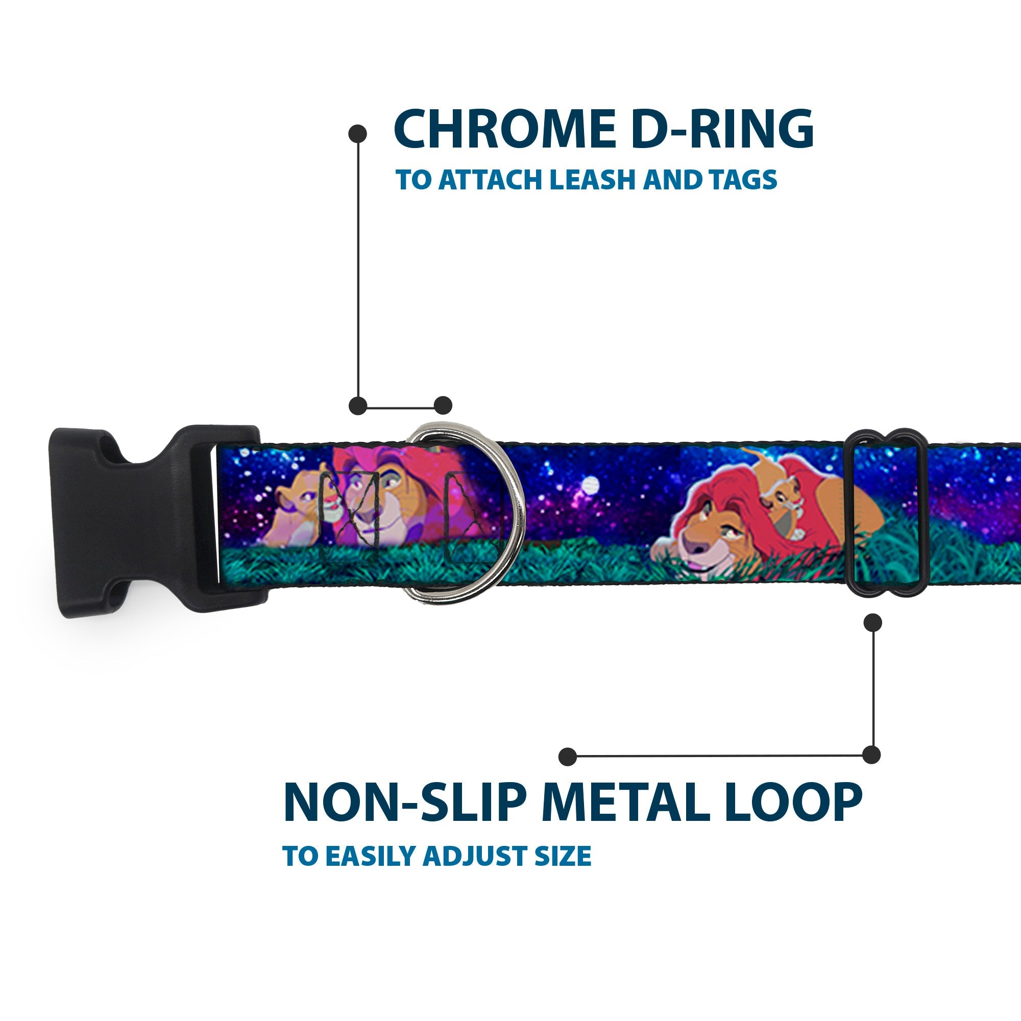 Plastic Clip Collar - Mufasa & Simba Night Poses