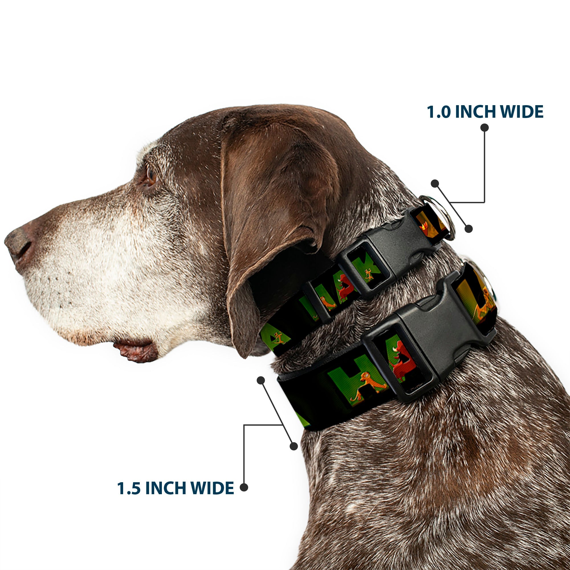 Plastic Clip Collar - HAKUNA MATATA Black/Lion King Scenes