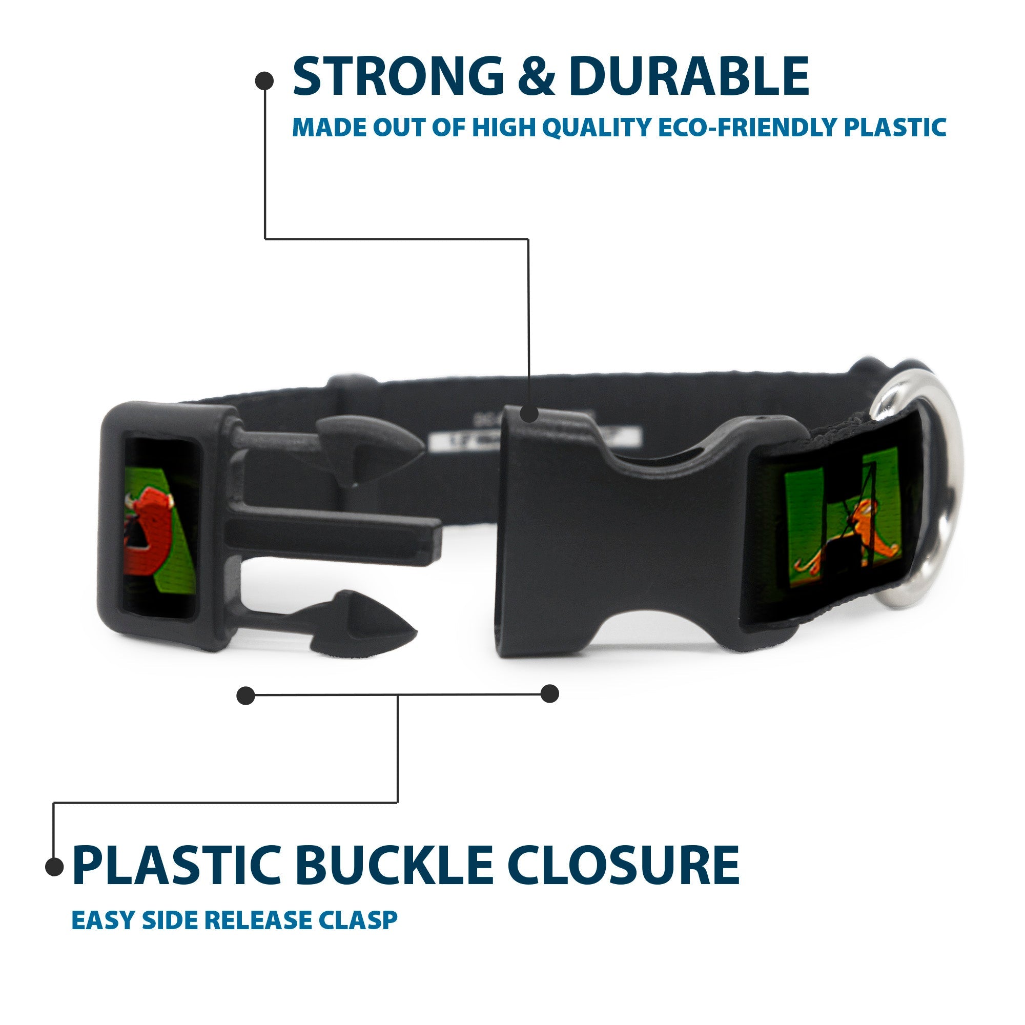 Plastic Clip Collar - HAKUNA MATATA Black/Lion King Scenes