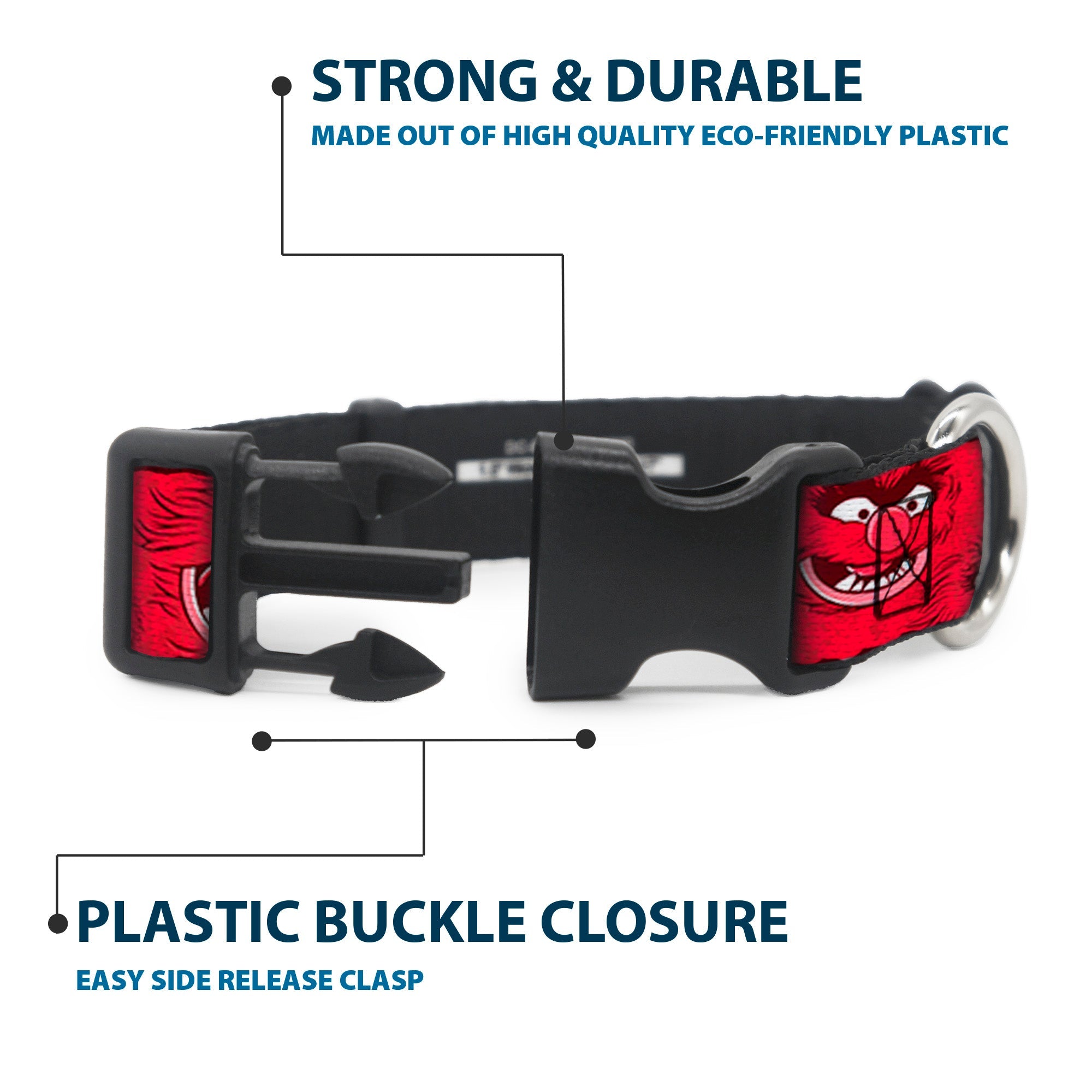 Plastic Clip Collar - Animal Expressions Scattered Reds