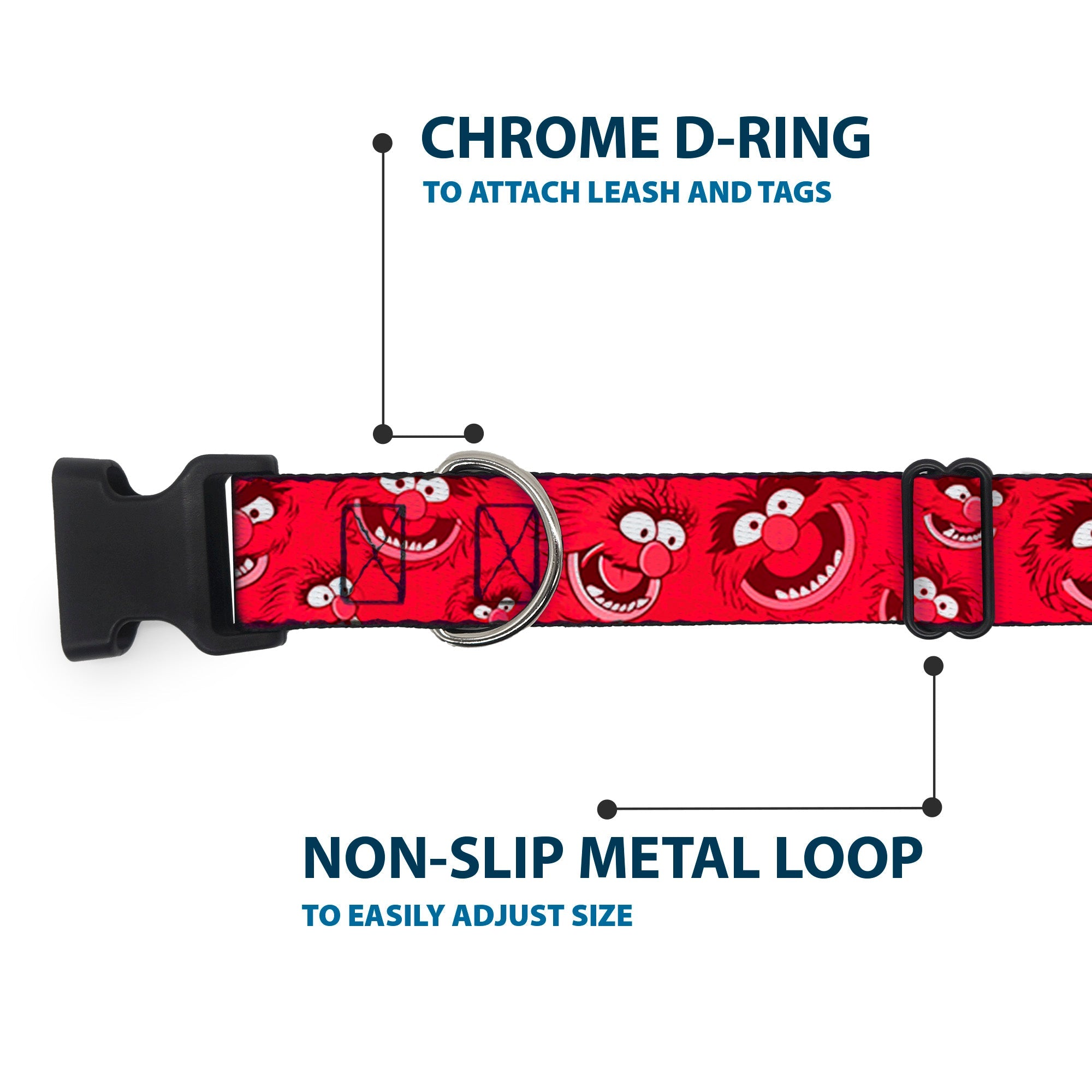 Plastic Clip Collar - Animal Expressions Scattered Reds