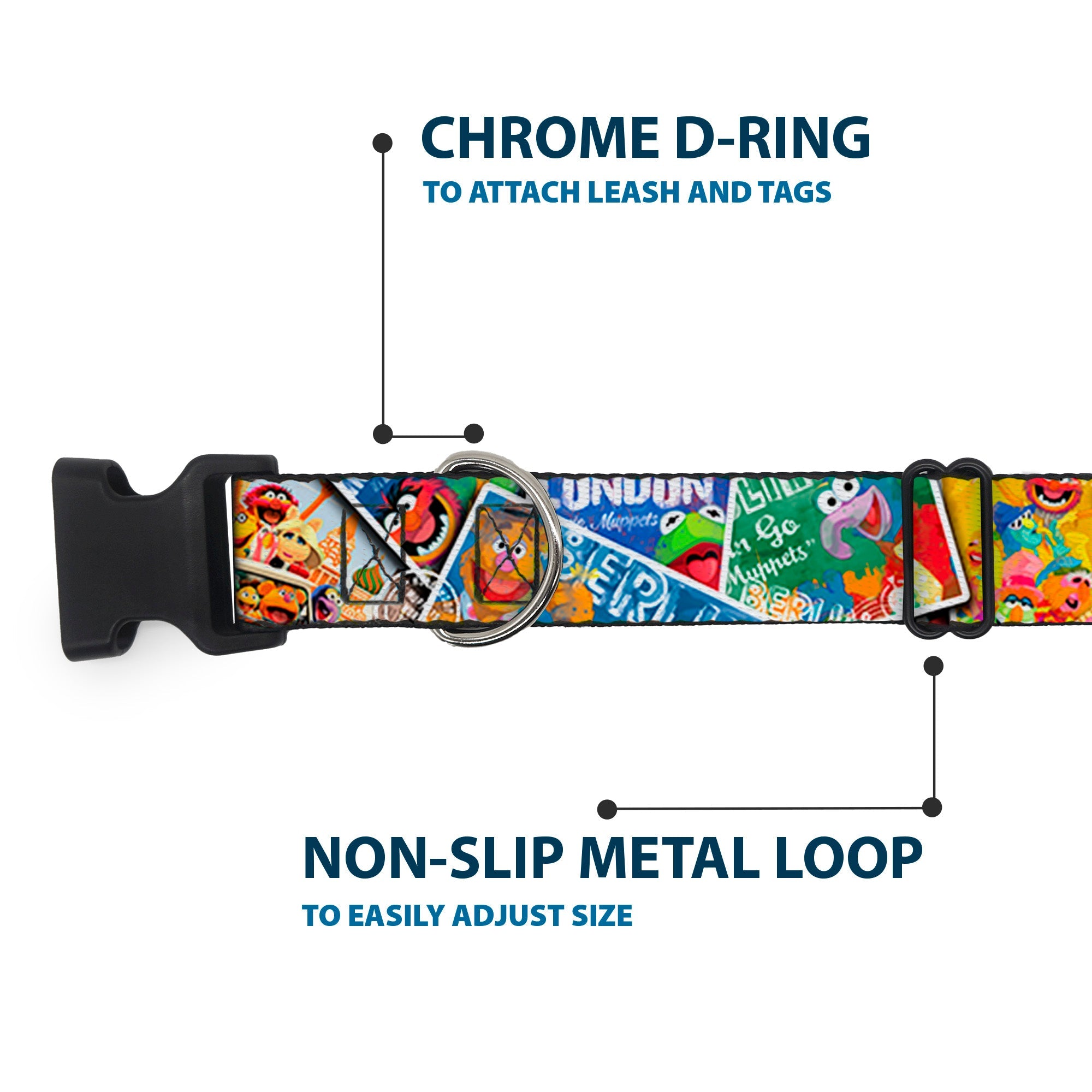 Plastic Clip Collar - Muppets Postage Stamps Stacked