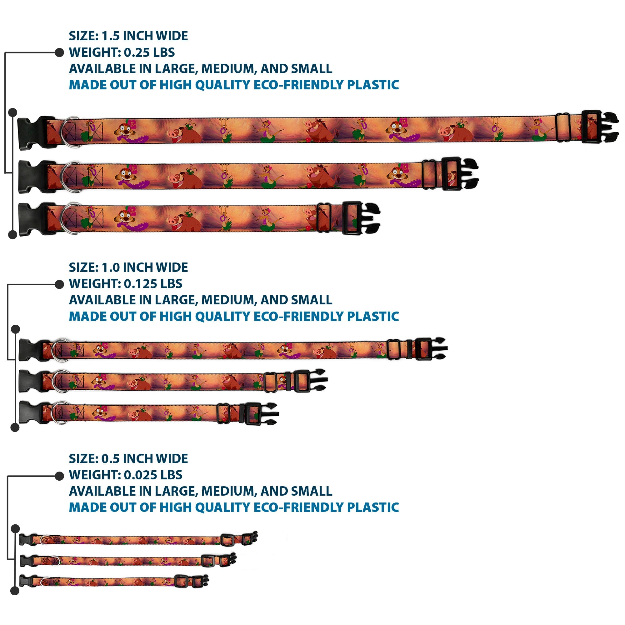 Plastic Clip Collar - Timon & Pumba The Hula Song Poses