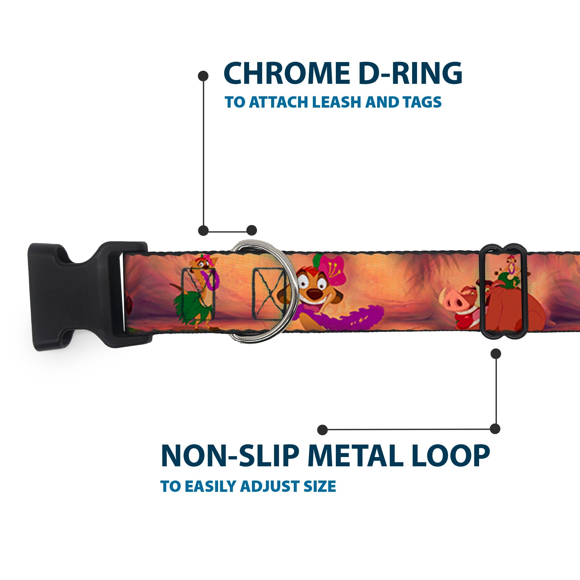 Plastic Clip Collar - Timon & Pumba The Hula Song Poses