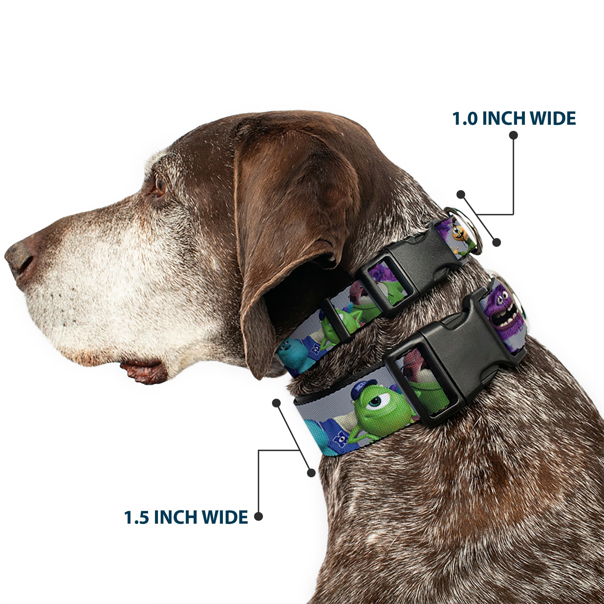 Plastic Clip Collar - Monsters University Character Lineup Gray