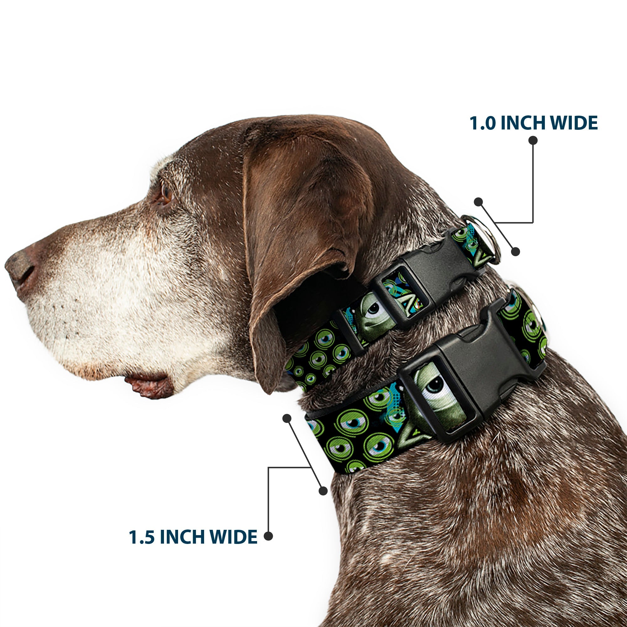 Plastic Clip Collar - Mike Poses/Eyeballs Black/Greens