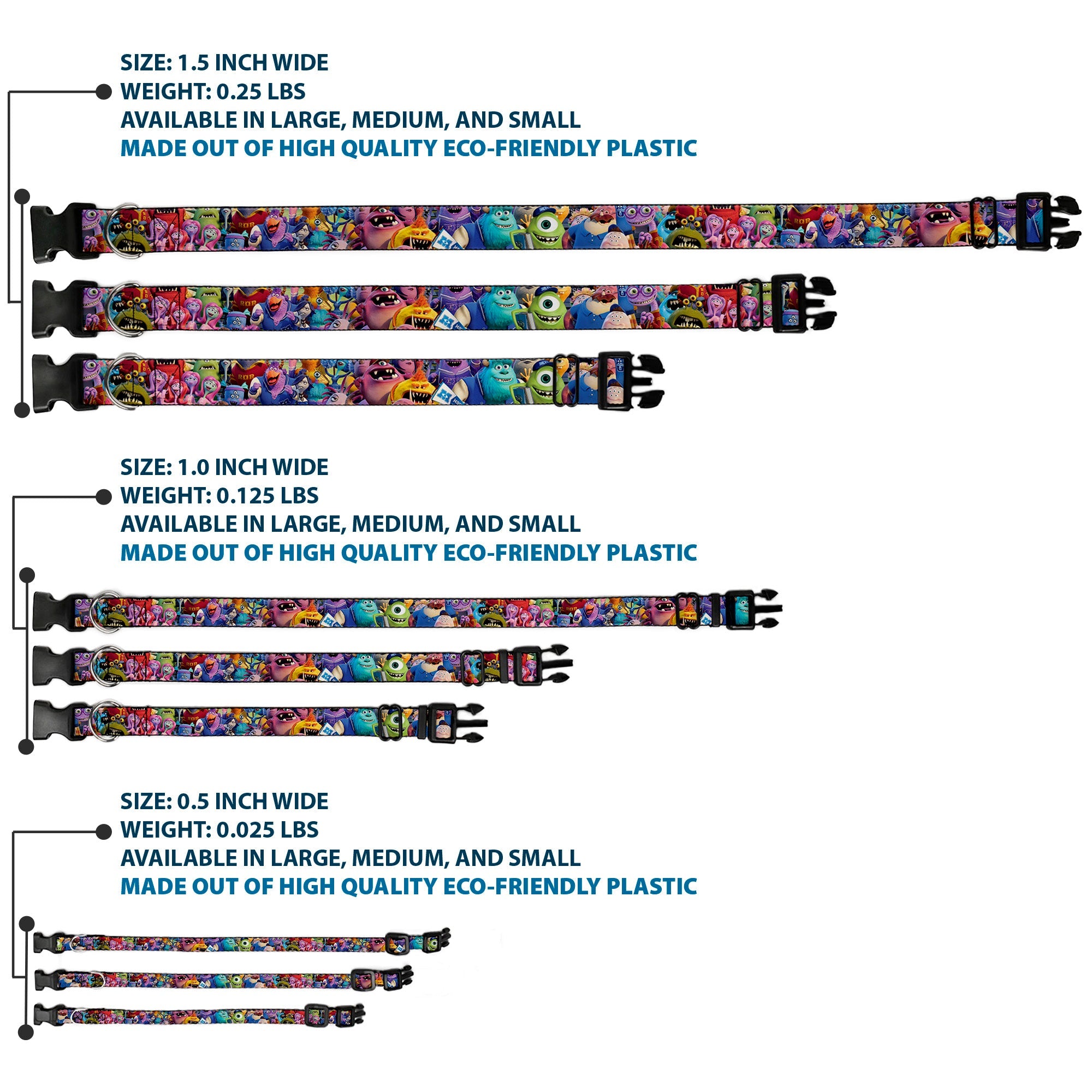 Plastic Clip Collar - Monsters University Monsters Stacked