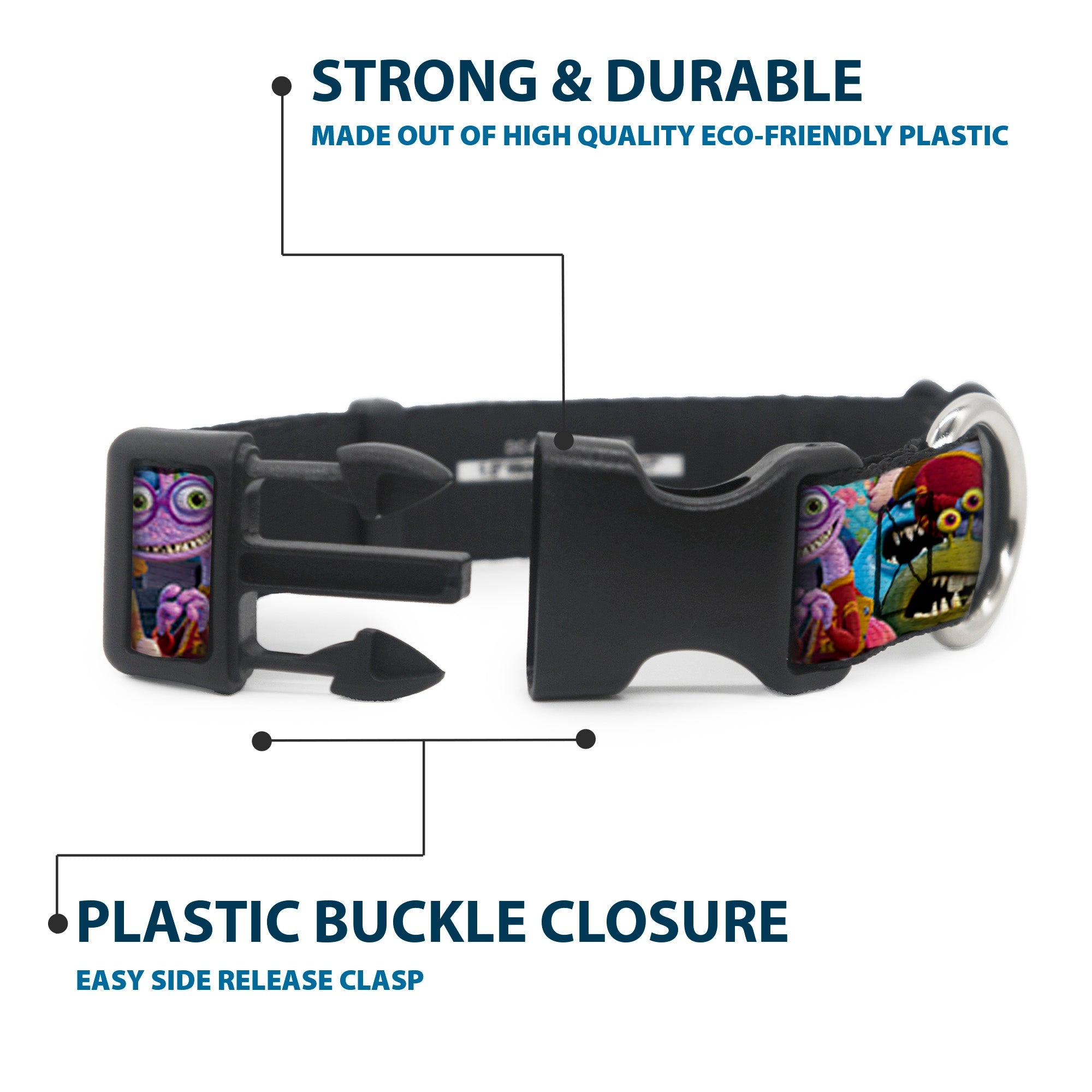 Plastic Clip Collar - Monsters University Monsters Stacked