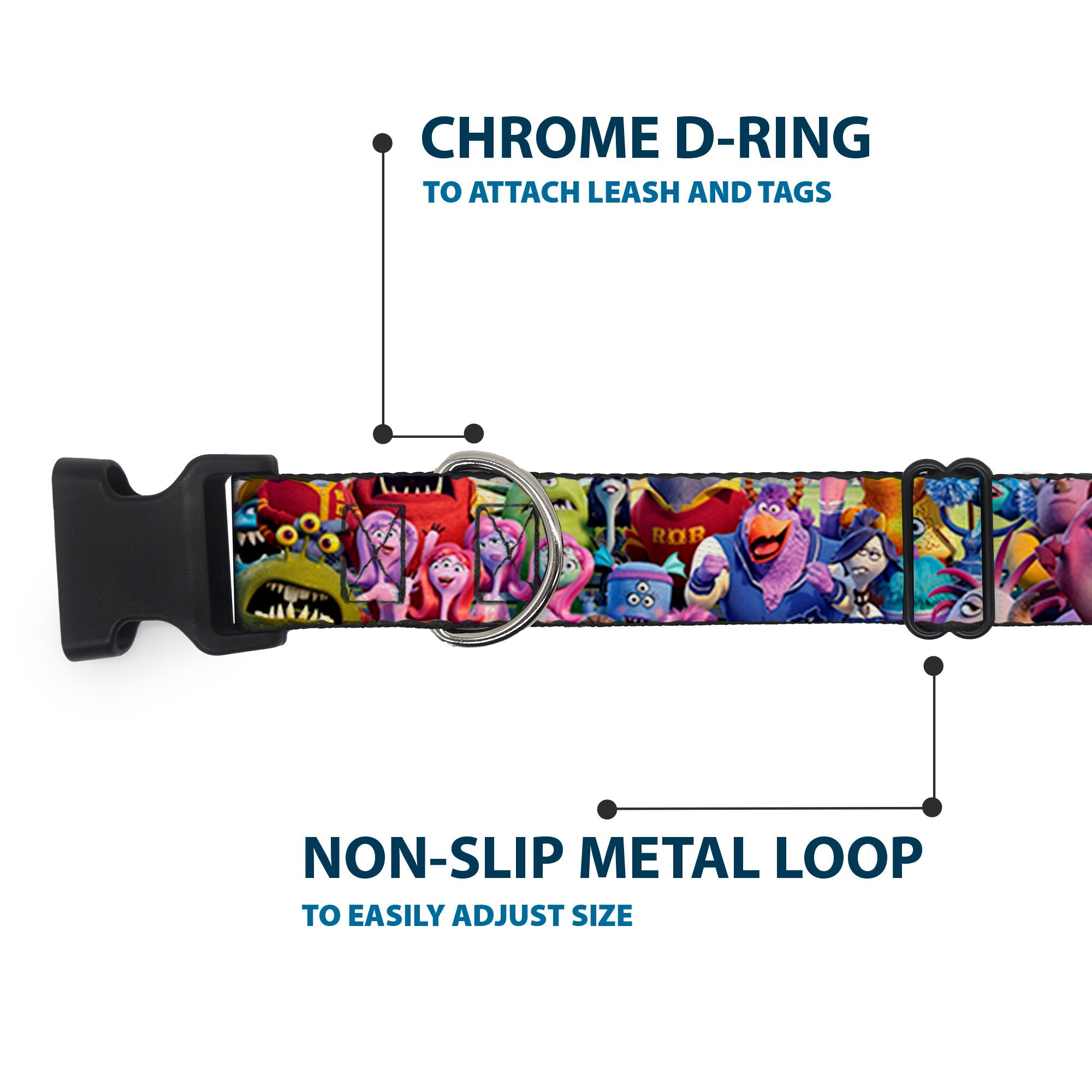 Plastic Clip Collar - Monsters University Monsters Stacked