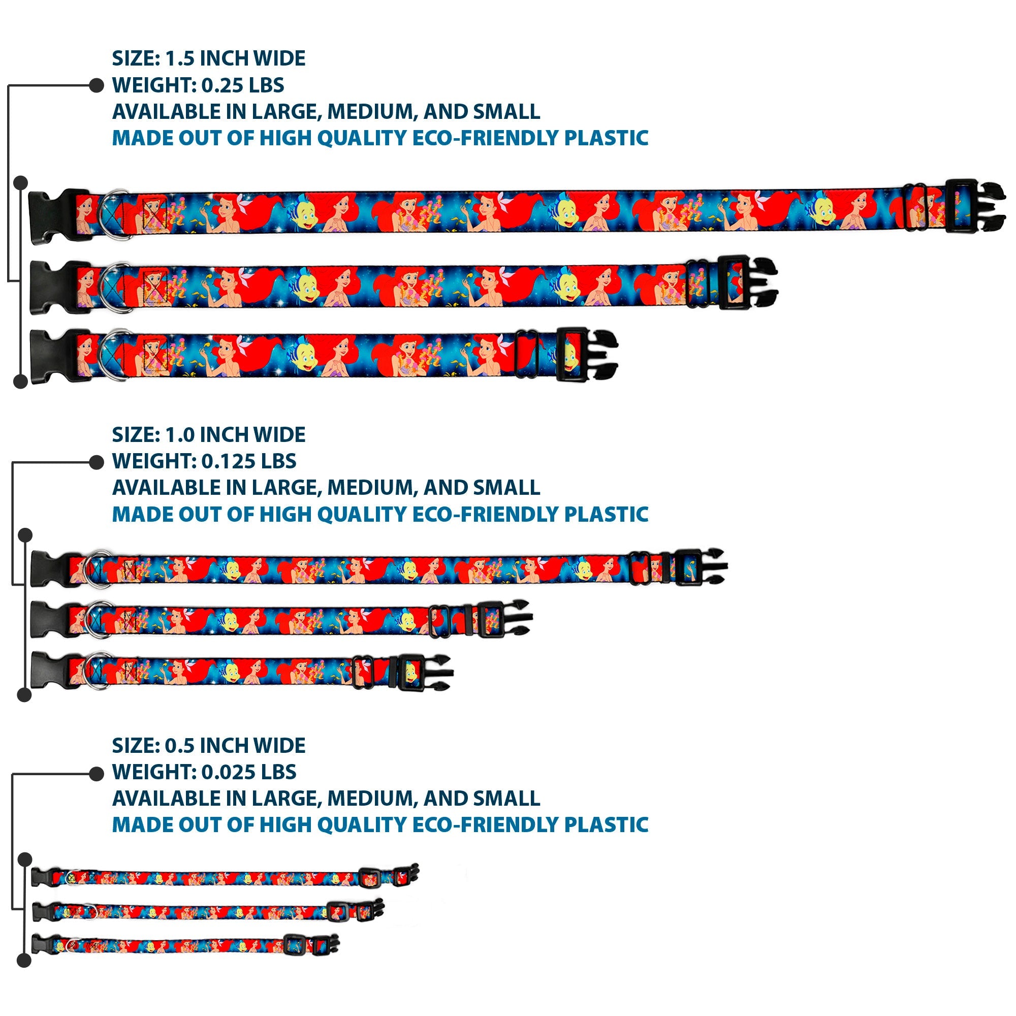 Plastic Clip Collar - The Little Mermaid Under the Sea Scenes