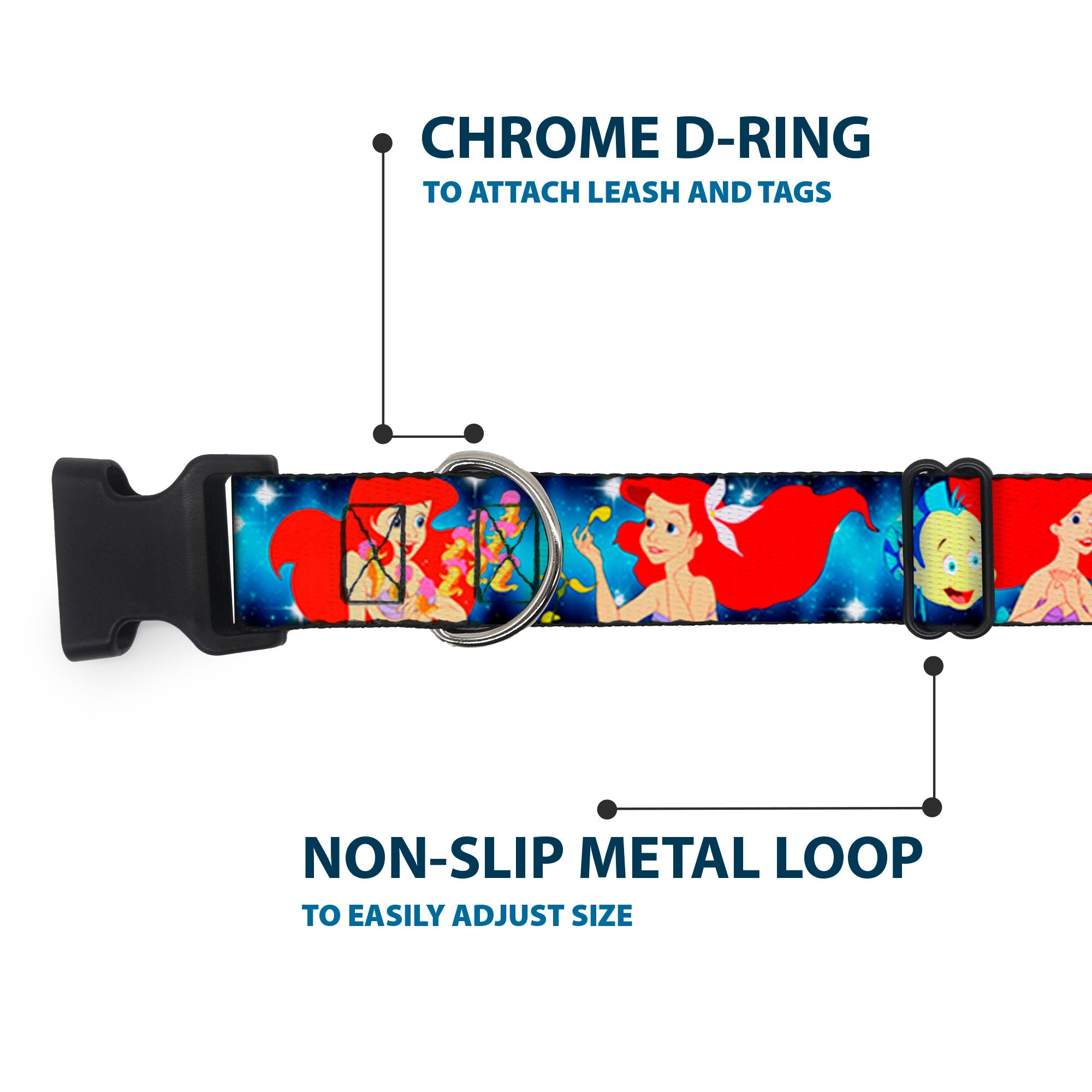 Plastic Clip Collar - The Little Mermaid Under the Sea Scenes