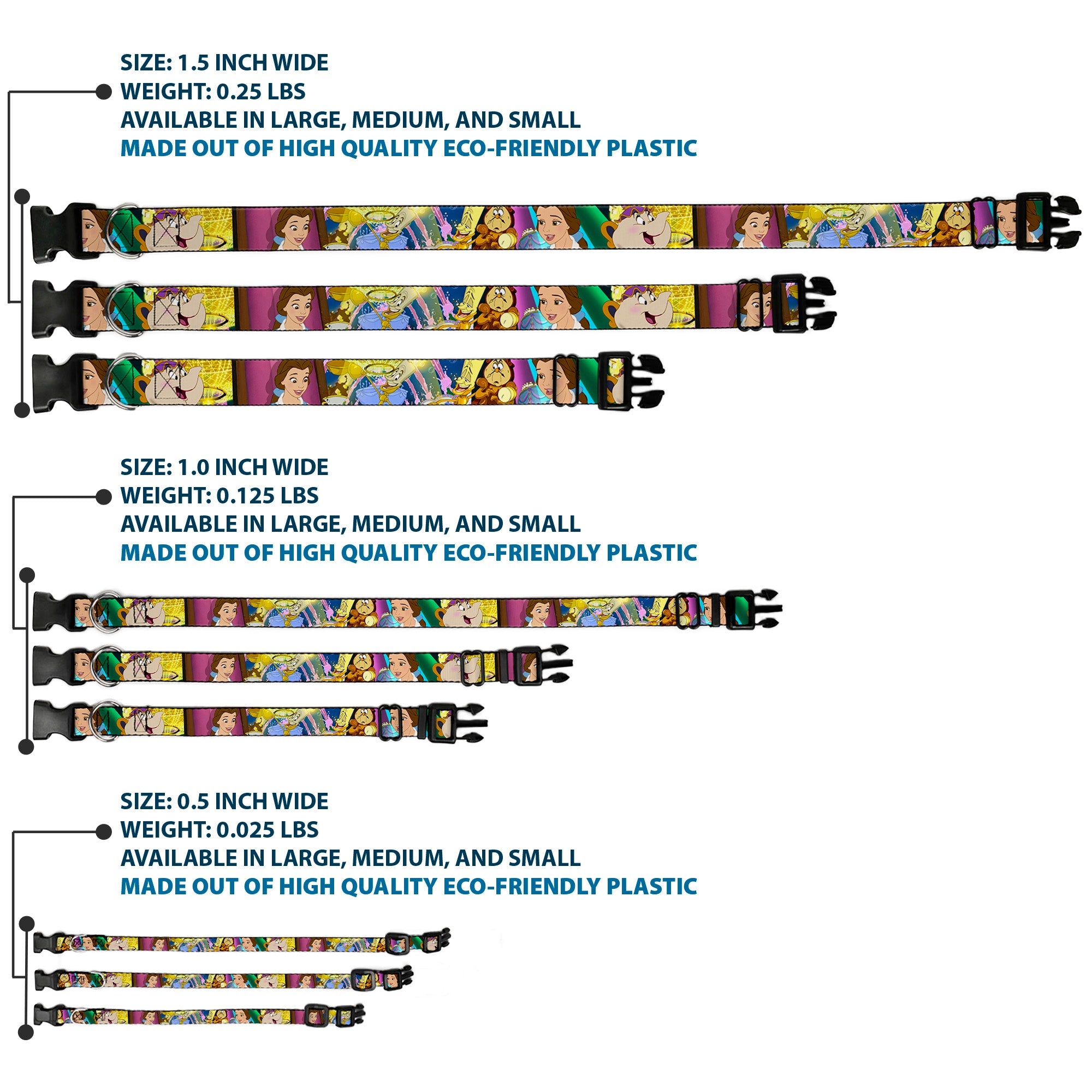 Plastic Clip Collar - Beauty & the Beast Be Our Guest Scenes