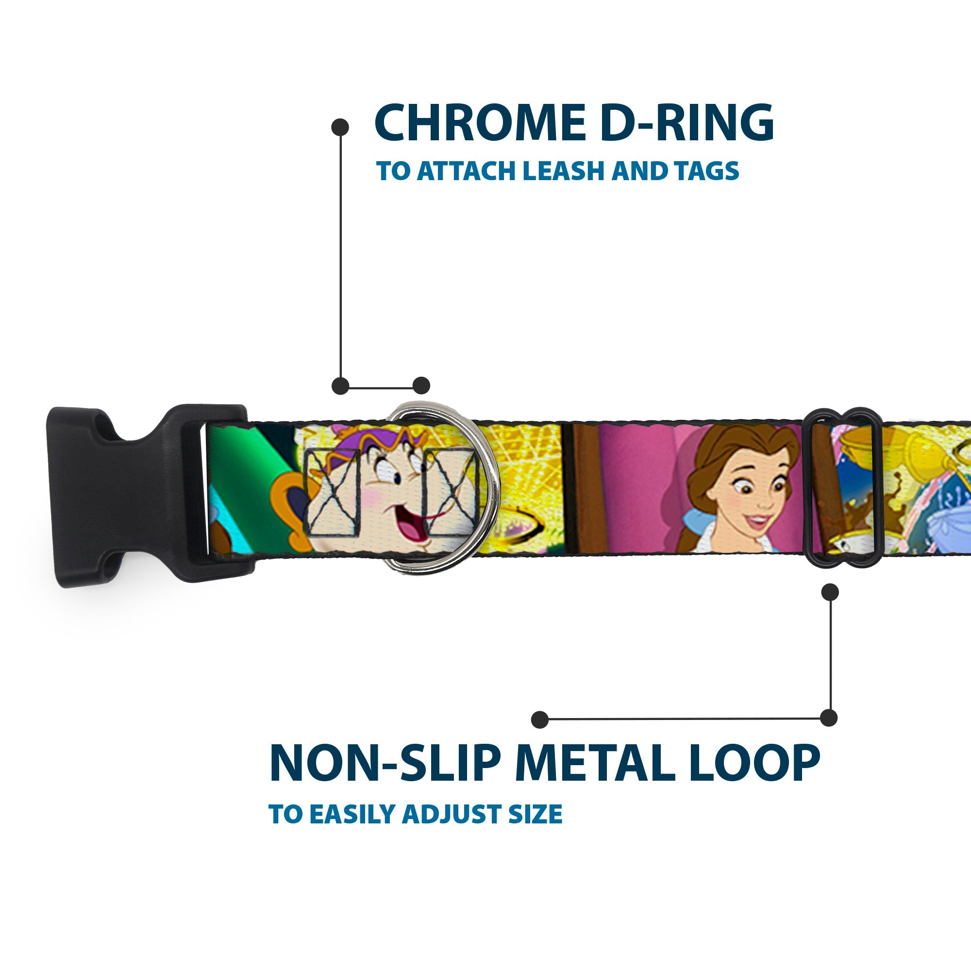 Plastic Clip Collar - Beauty & the Beast Be Our Guest Scenes