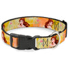 Buckle-Down Disney Beauty and the Beast Belle & Enchanted Rose Plastic Clip Dog Collar