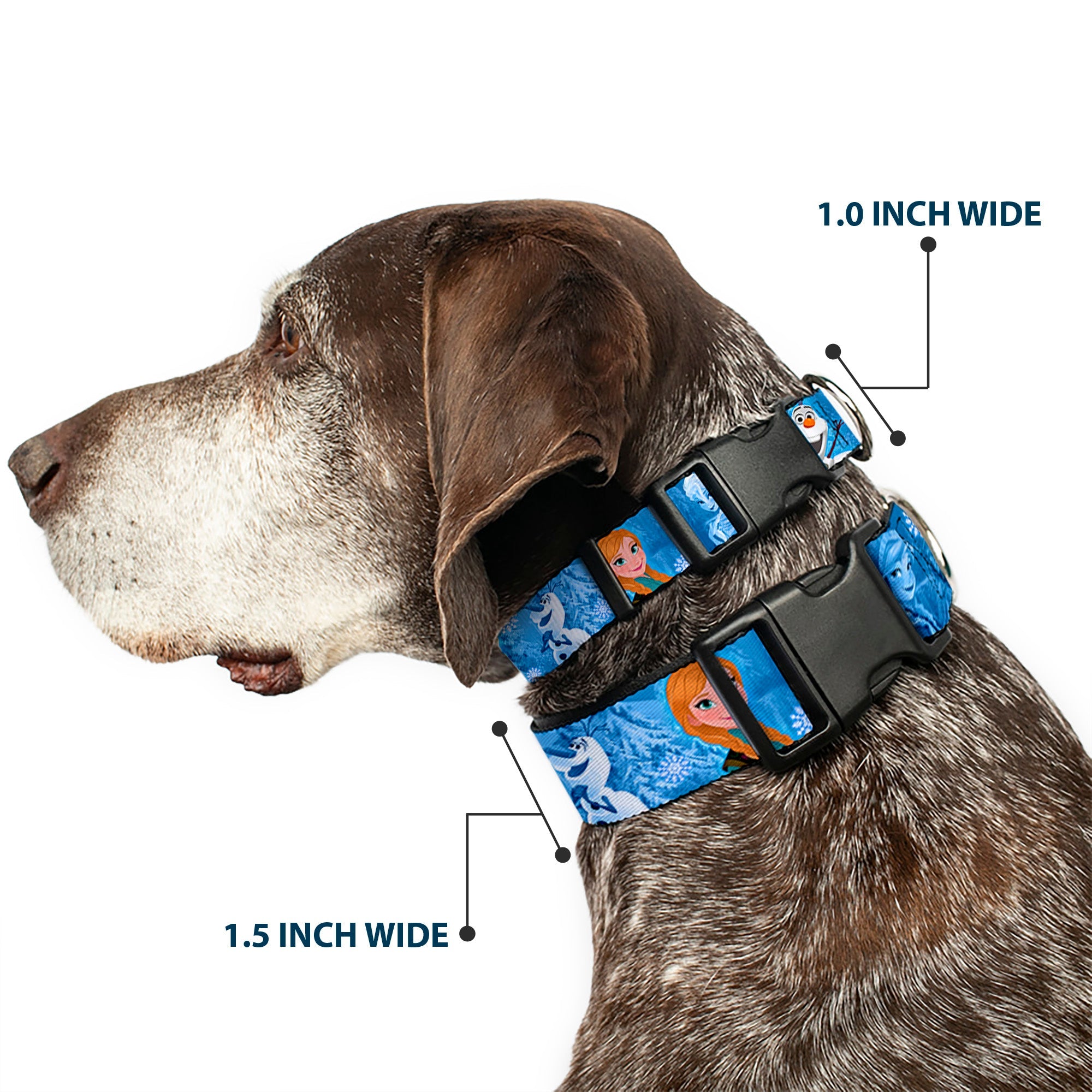 Plastic Clip Collar - Frozen Character Poses Blues