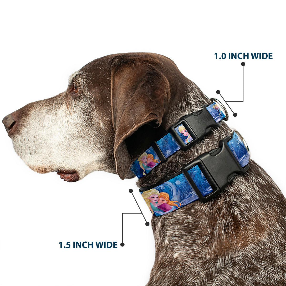 Plastic Clip Collar - Frozen Elsa the Snow Queen Poses/Snowflakes