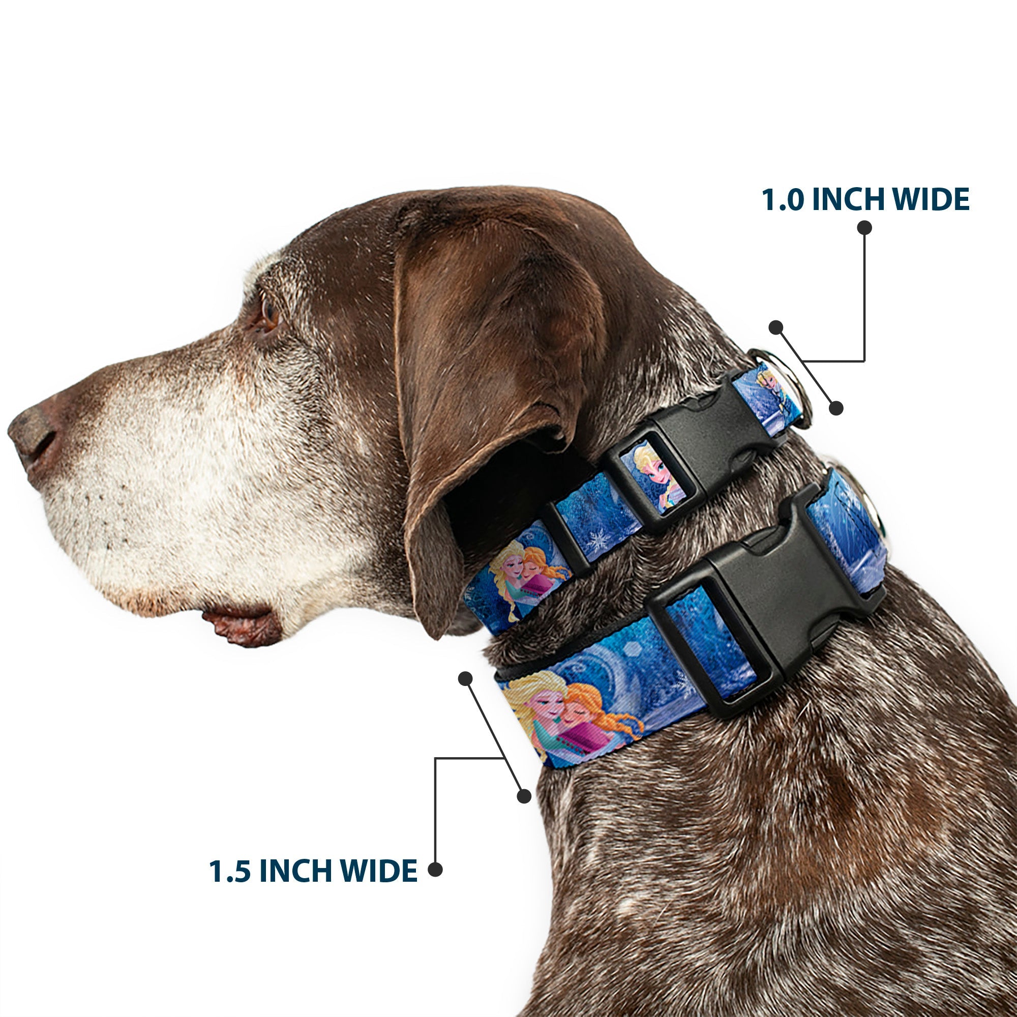 Plastic Clip Collar - Frozen Elsa the Snow Queen Poses/Snowflakes