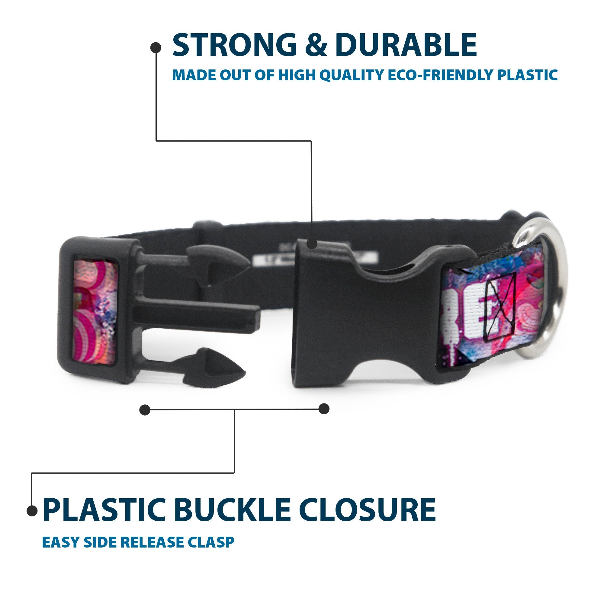 Plastic Clip Collar - Transparent Cheshire Cat Poses WERE ALL MAD HERE