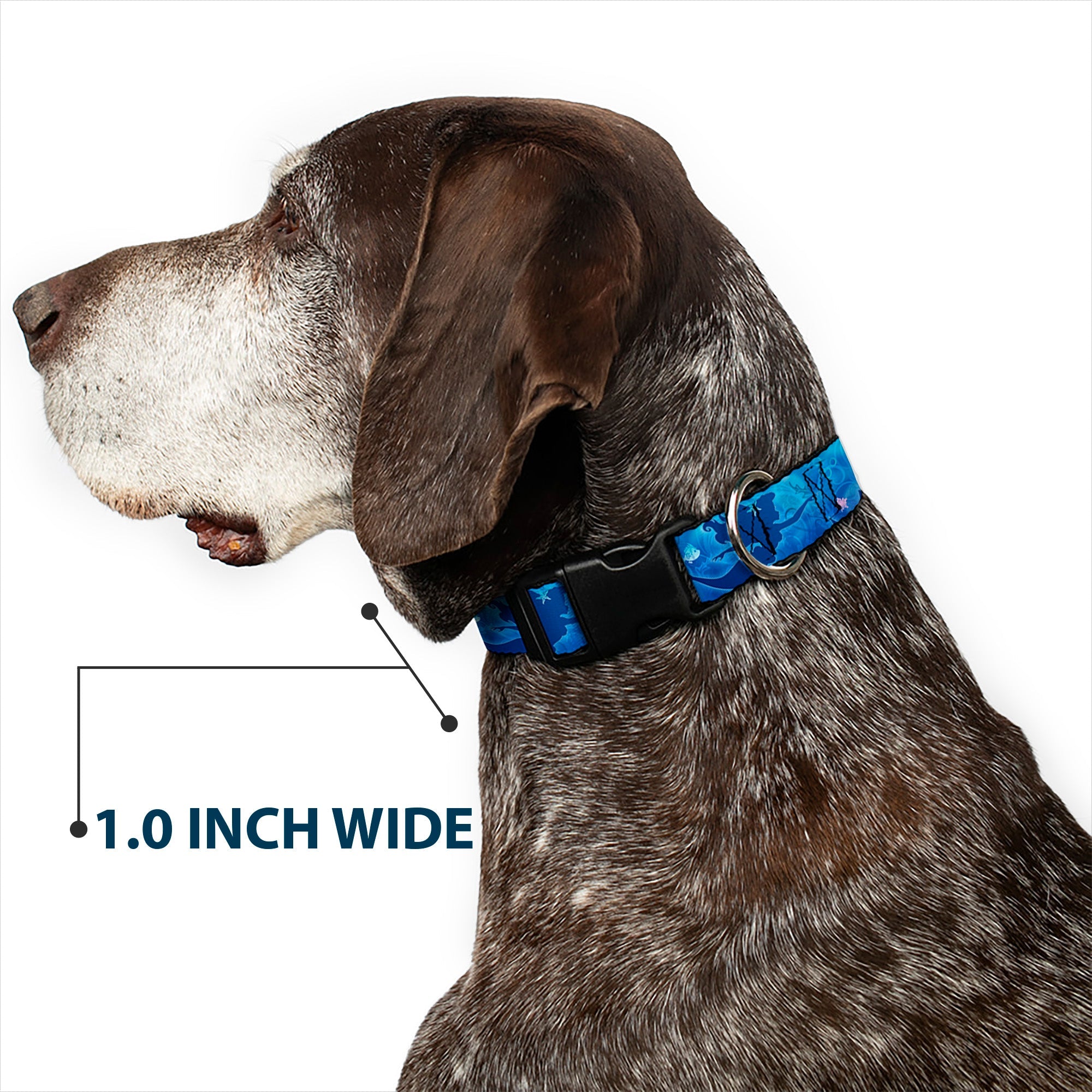 Plastic Clip Collar - Ariel Silhouette Poses/Castle Blues