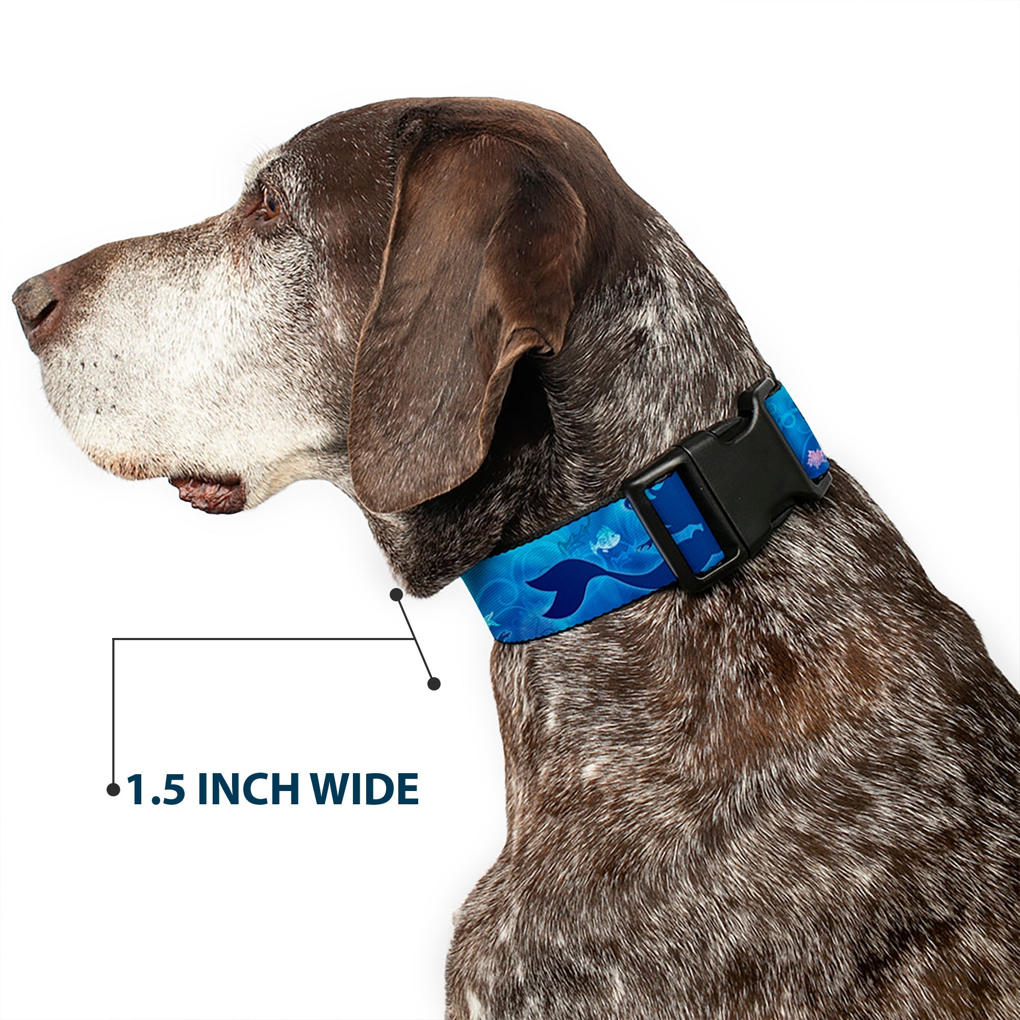 Plastic Clip Collar - Ariel Silhouette Poses/Castle Blues