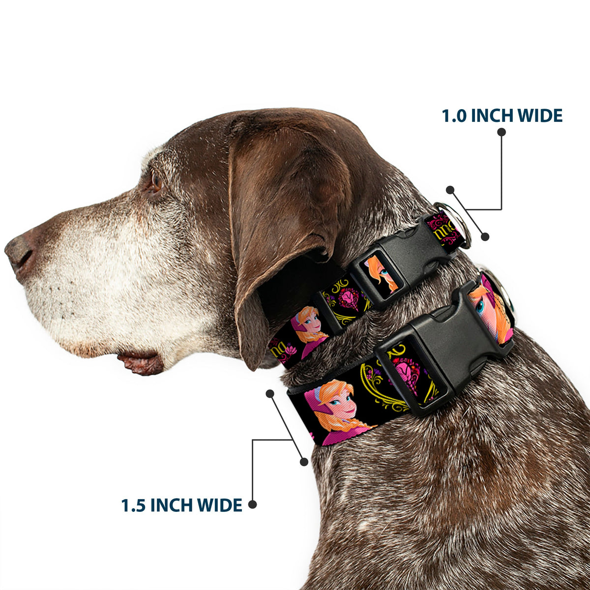 Plastic Clip Collar - ANNA Poses/Anna Monogram Heart Cameo Pinks/Yellow