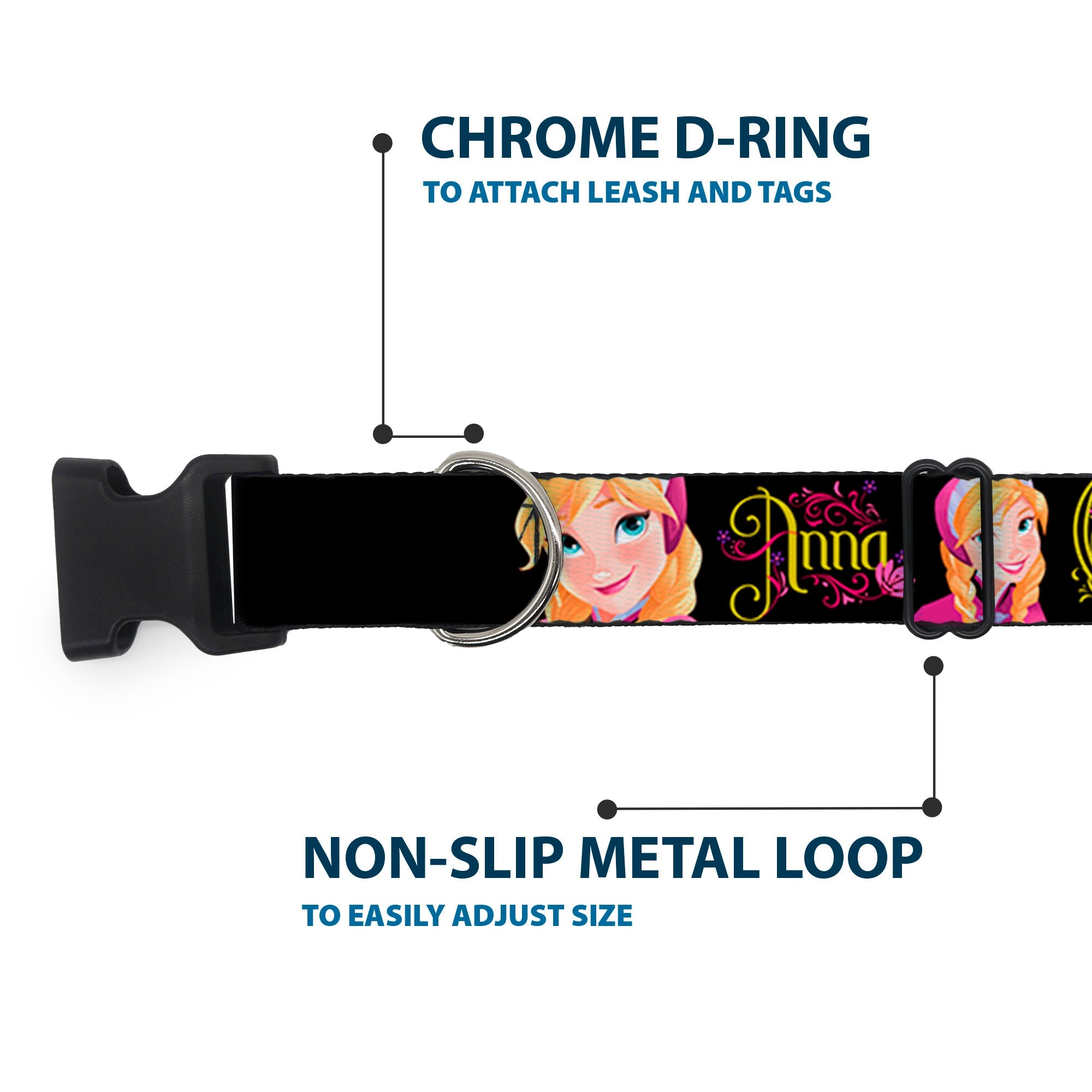 Plastic Clip Collar - ANNA Poses/Anna Monogram Heart Cameo Pinks/Yellow