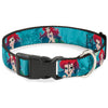 Plastic Clip Collar - Ariel Poses Coral & Castle Blues/Reds
