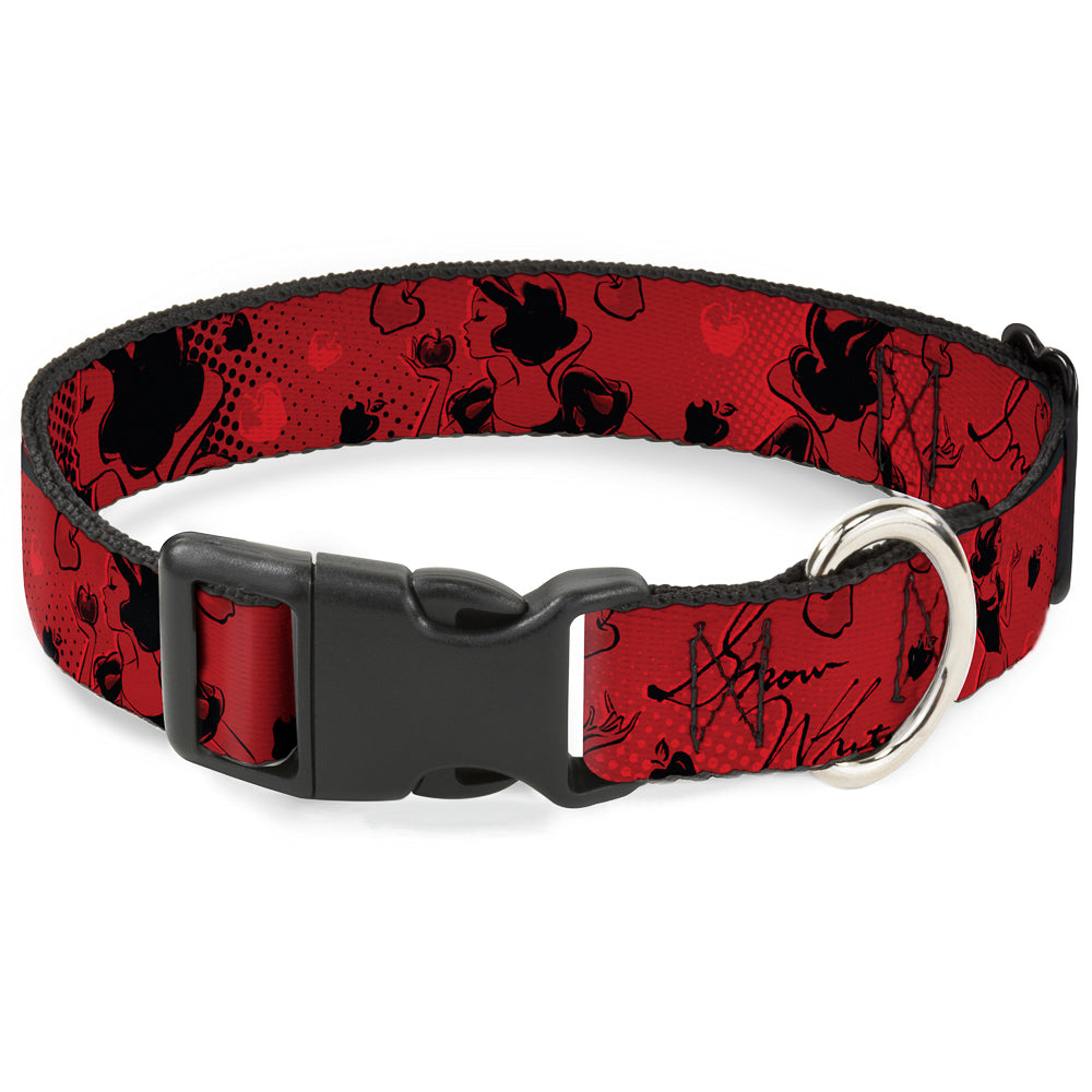 Plastic Clip Collar - SNOW WHITE Poses/Apple Halftone Reds/Black