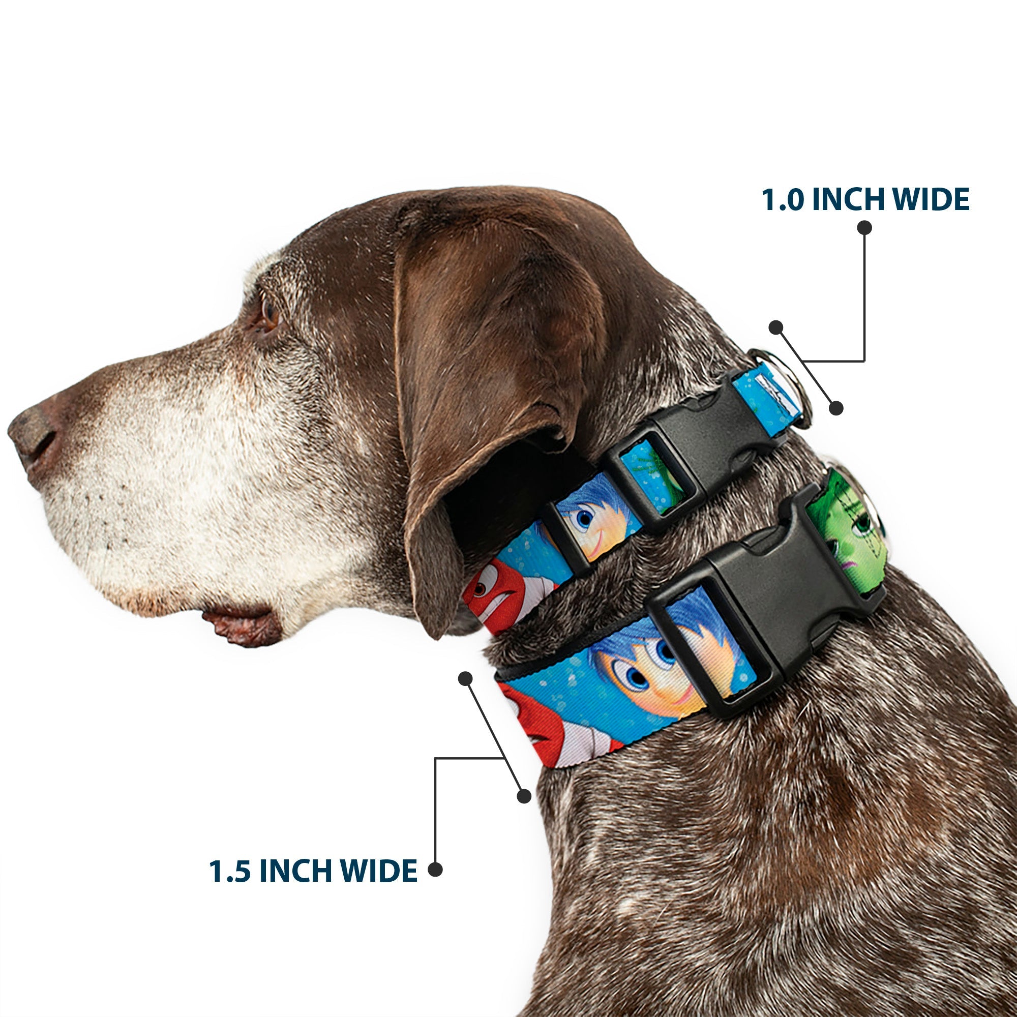 Plastic Clip Collar - INSIDE OUT 6-Character Pose Sparkle Blue/White