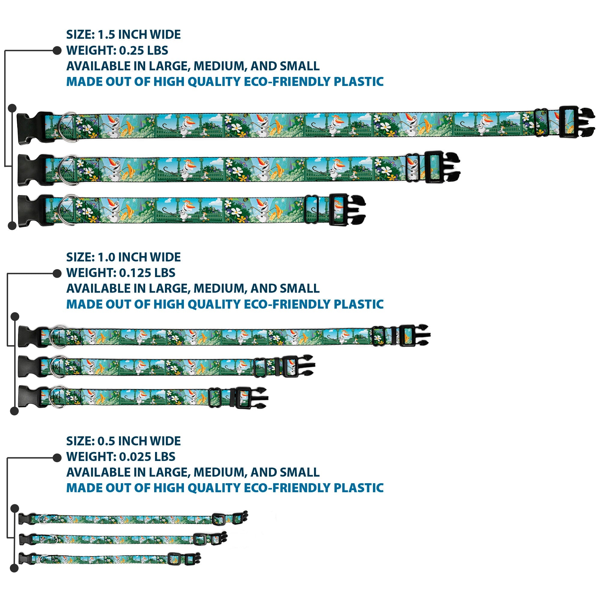 Plastic Clip Collar - Olaf Garden Scenes