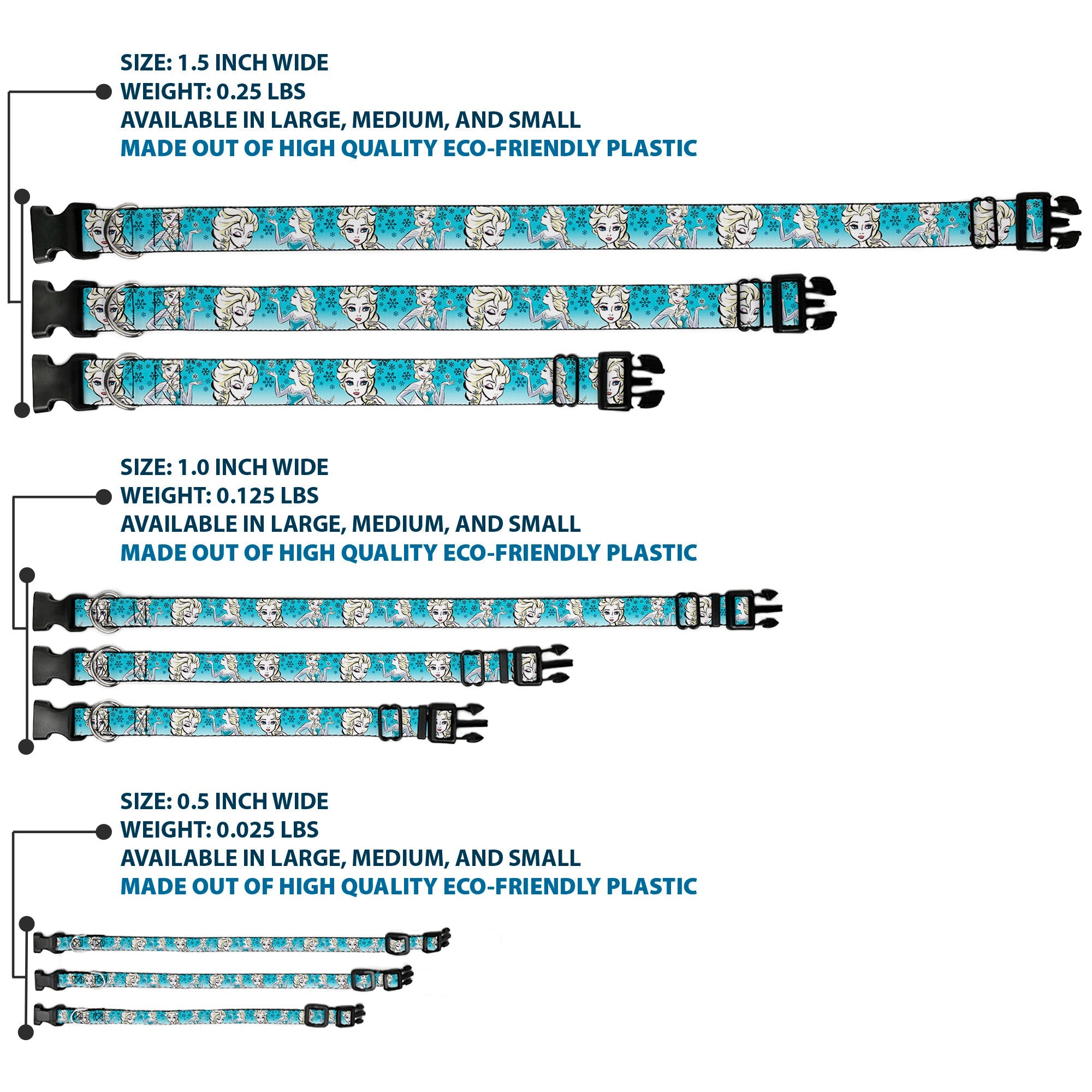 Plastic Clip Collar - Anna/Snowflakes Frozen Art Collection Poses