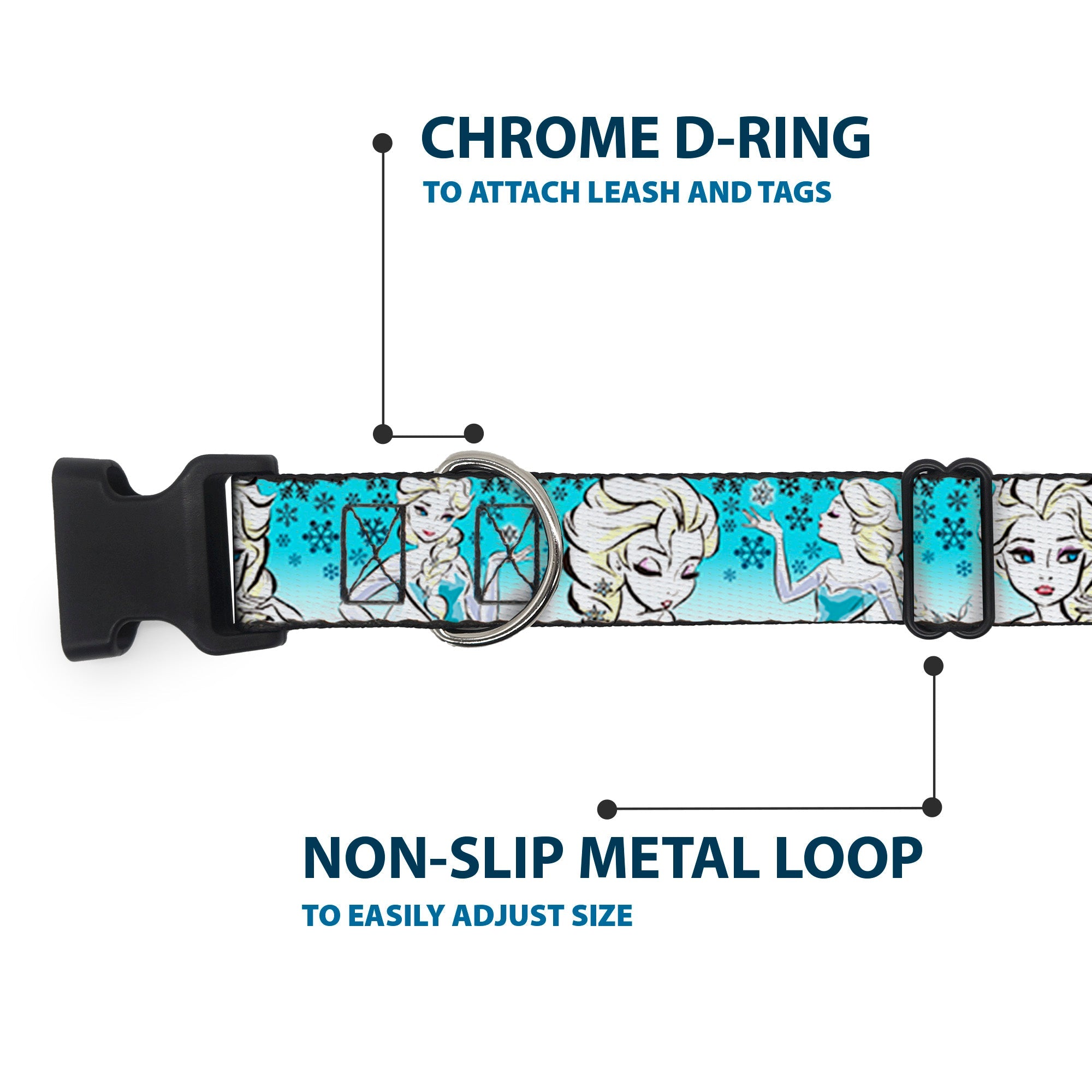 Plastic Clip Collar - Anna/Snowflakes Frozen Art Collection Poses