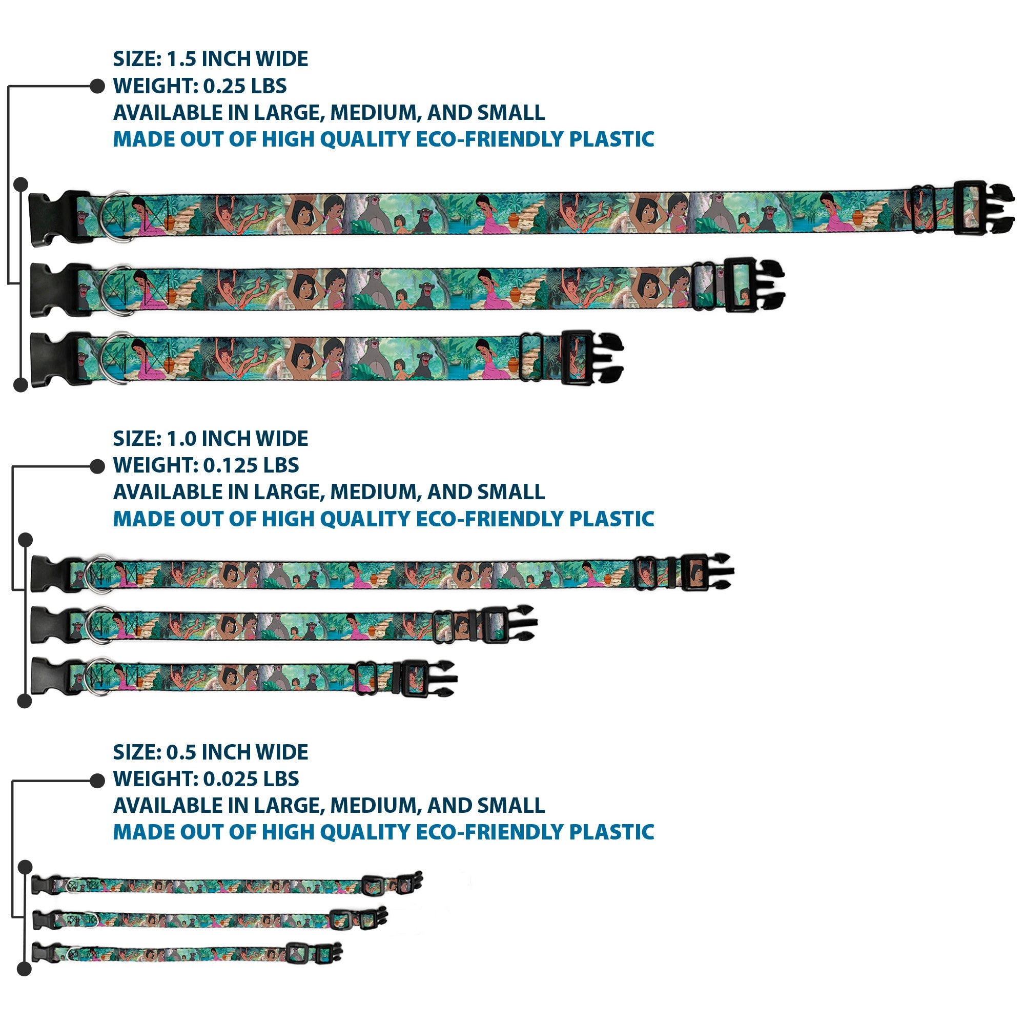 Plastic Clip Collar - The Jungle Book Scenes