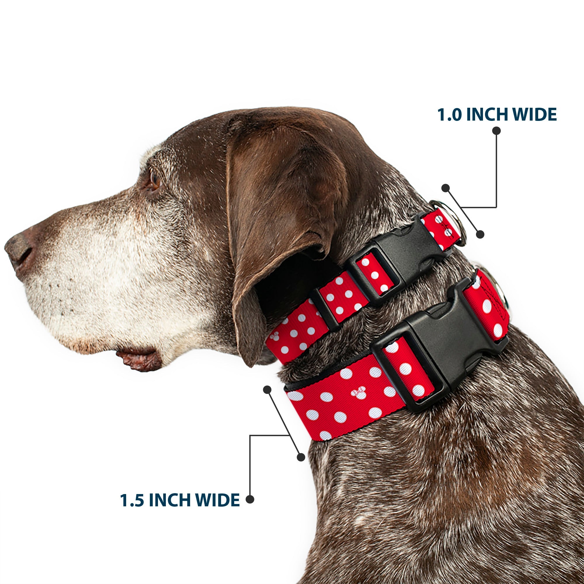 Plastic Clip Collar - Minnie Mouse Polka Dot/Mini Silhouette Red/White