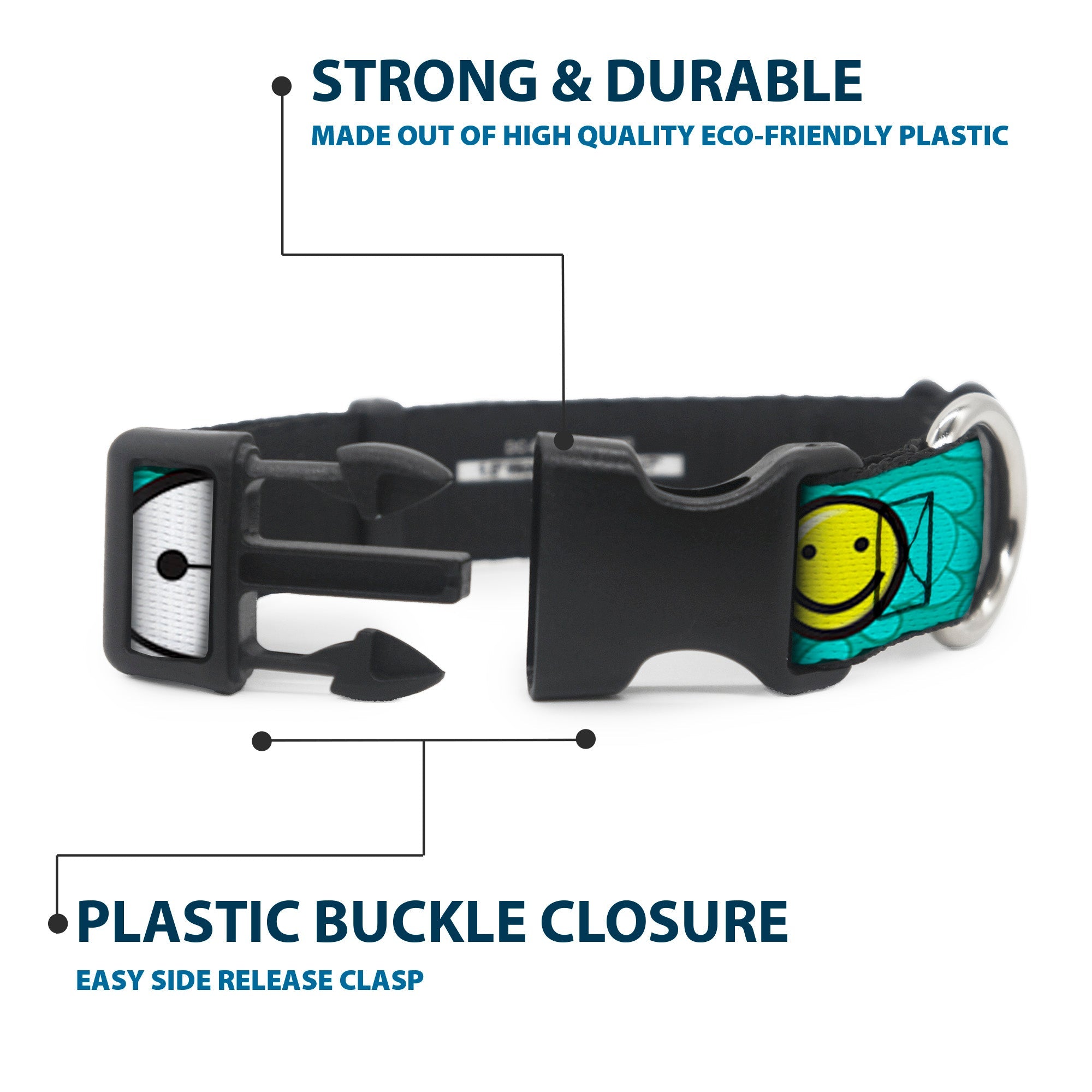 Plastic Clip Collar - Baymax/Mood Expressions/Baymax Scattered Turquoise