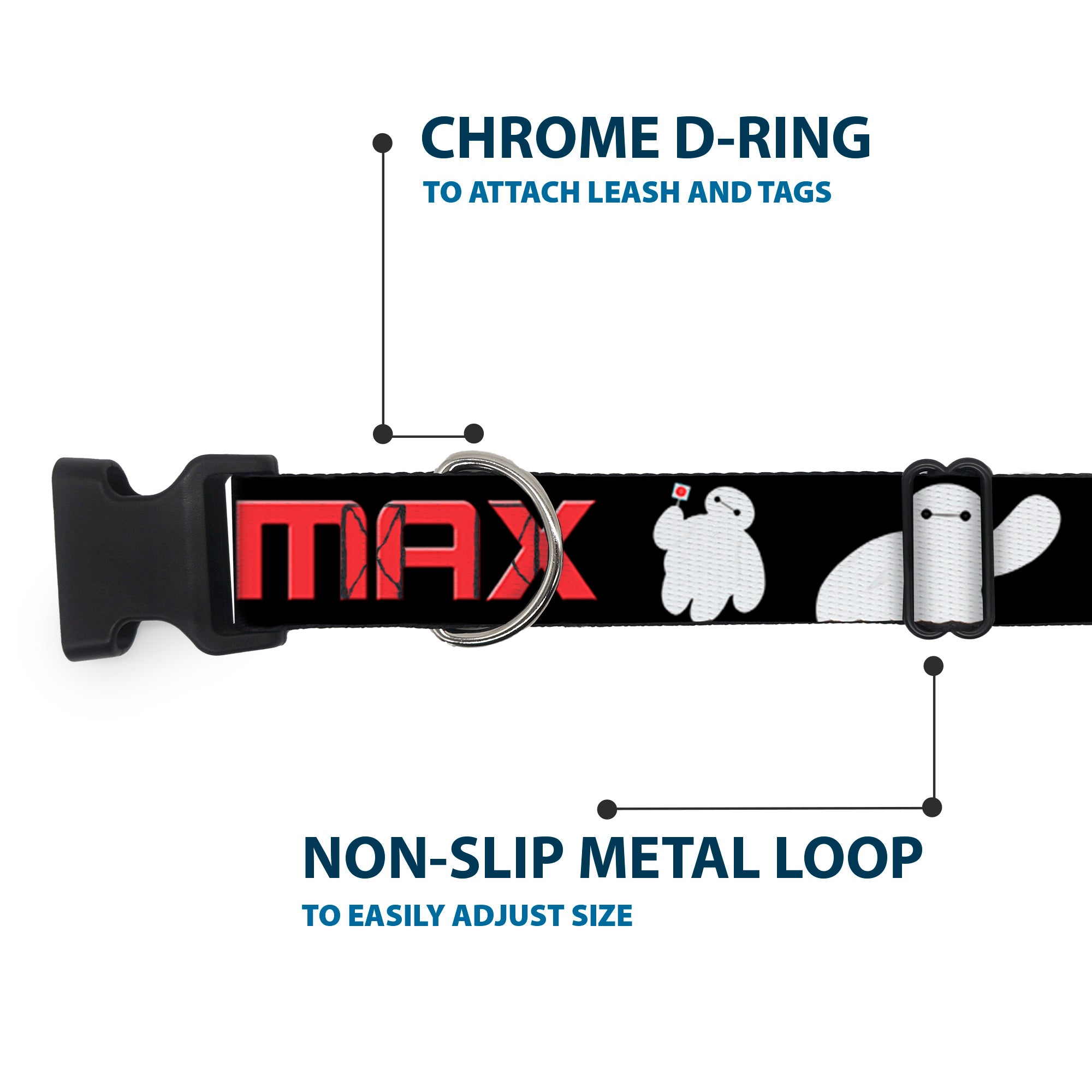 Plastic Clip Collar - BAYMAX Poses Black/White/Red