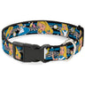 Plastic Clip Collar - Alice in Wonderland Poses/Clock/Bottle Diamond/Stripe Black/White/Blues