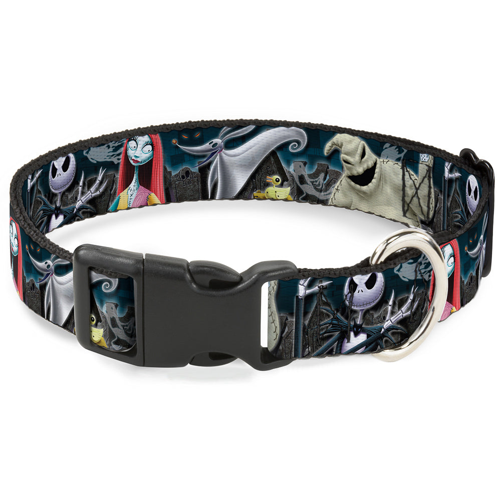 Plastic Clip Collar - Nightmare Before Christmas 4-Character Group/Cemetery Scene